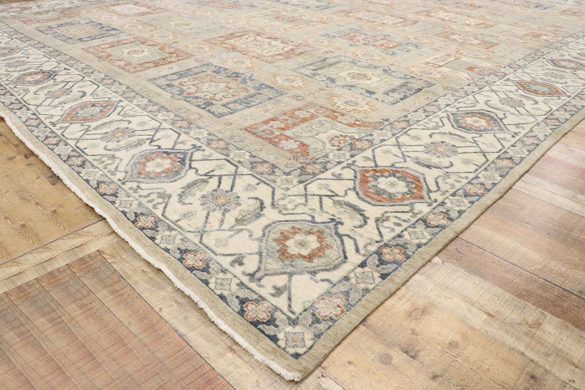 Wool New Contemporary Oushak Style Rug with Arts & Crafts Style For Sale