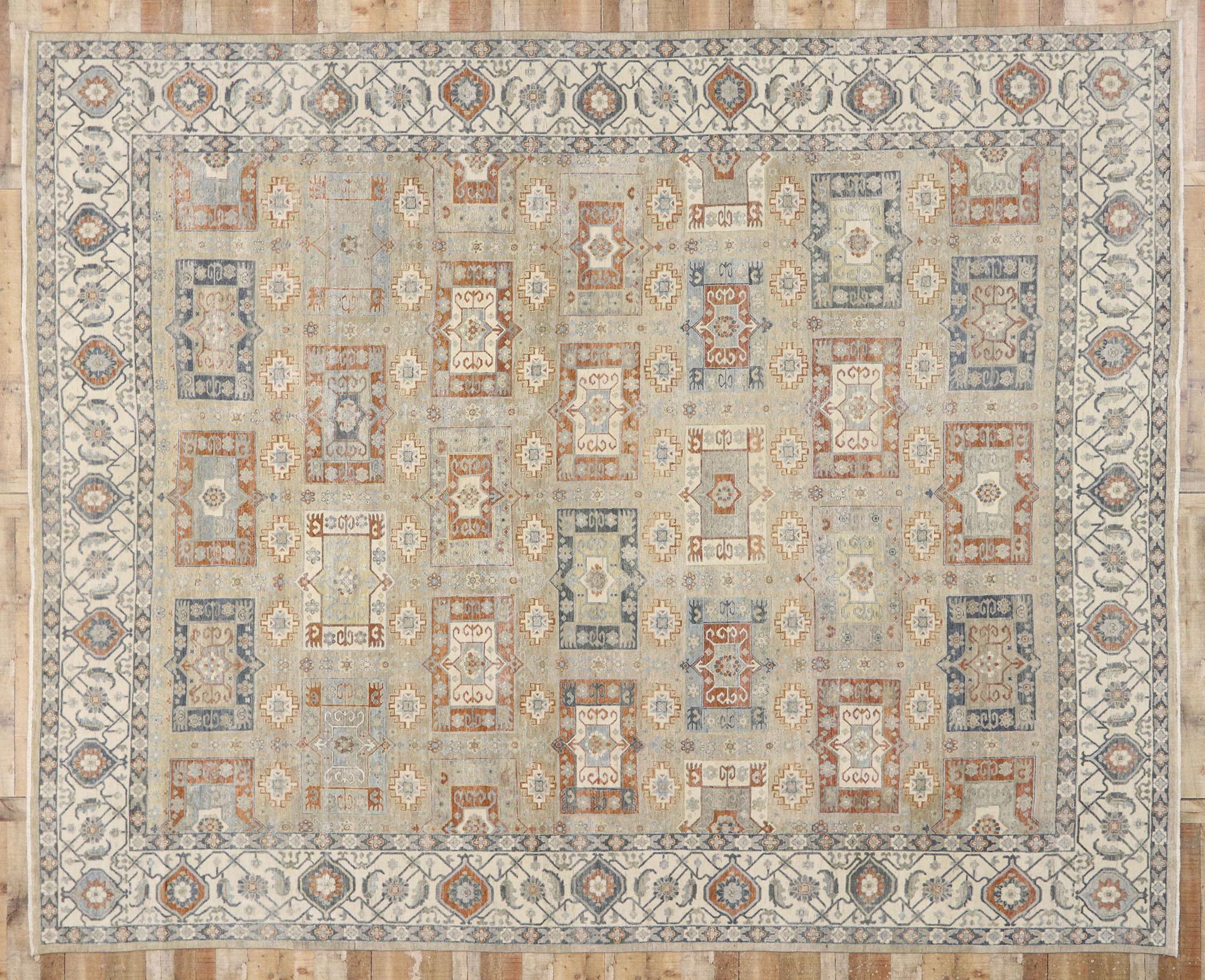 New Contemporary Oushak Style Rug with Arts & Crafts Style For Sale 2