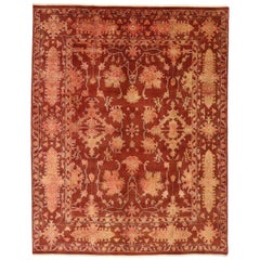 New Contemporary Oushak Style Rug with Jacobean Style (Nouveau tapis contemporain de style Oushak et Jacobean)