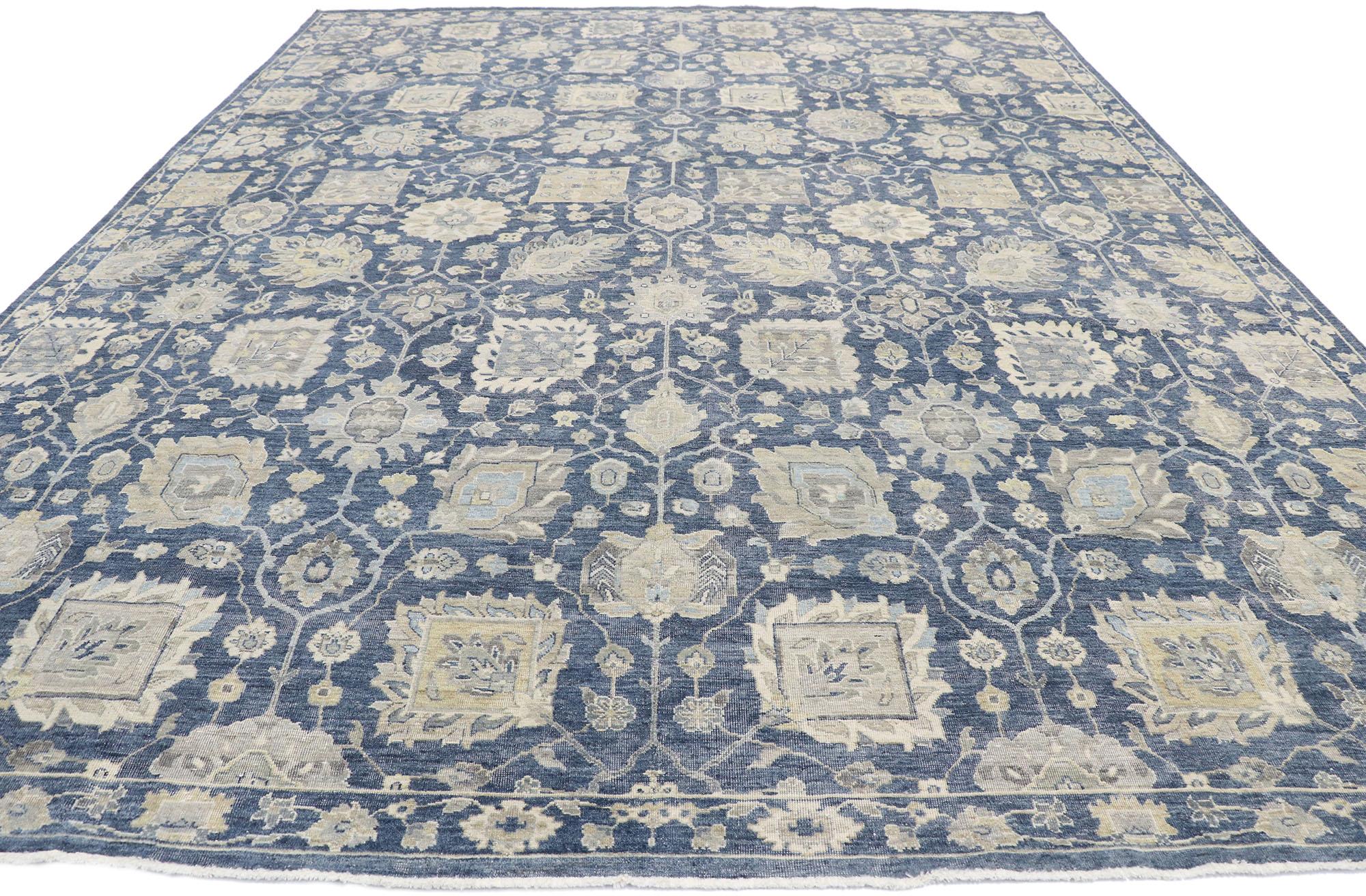 Indian New Contemporary Oushak Style Rug with Modern Design For Sale