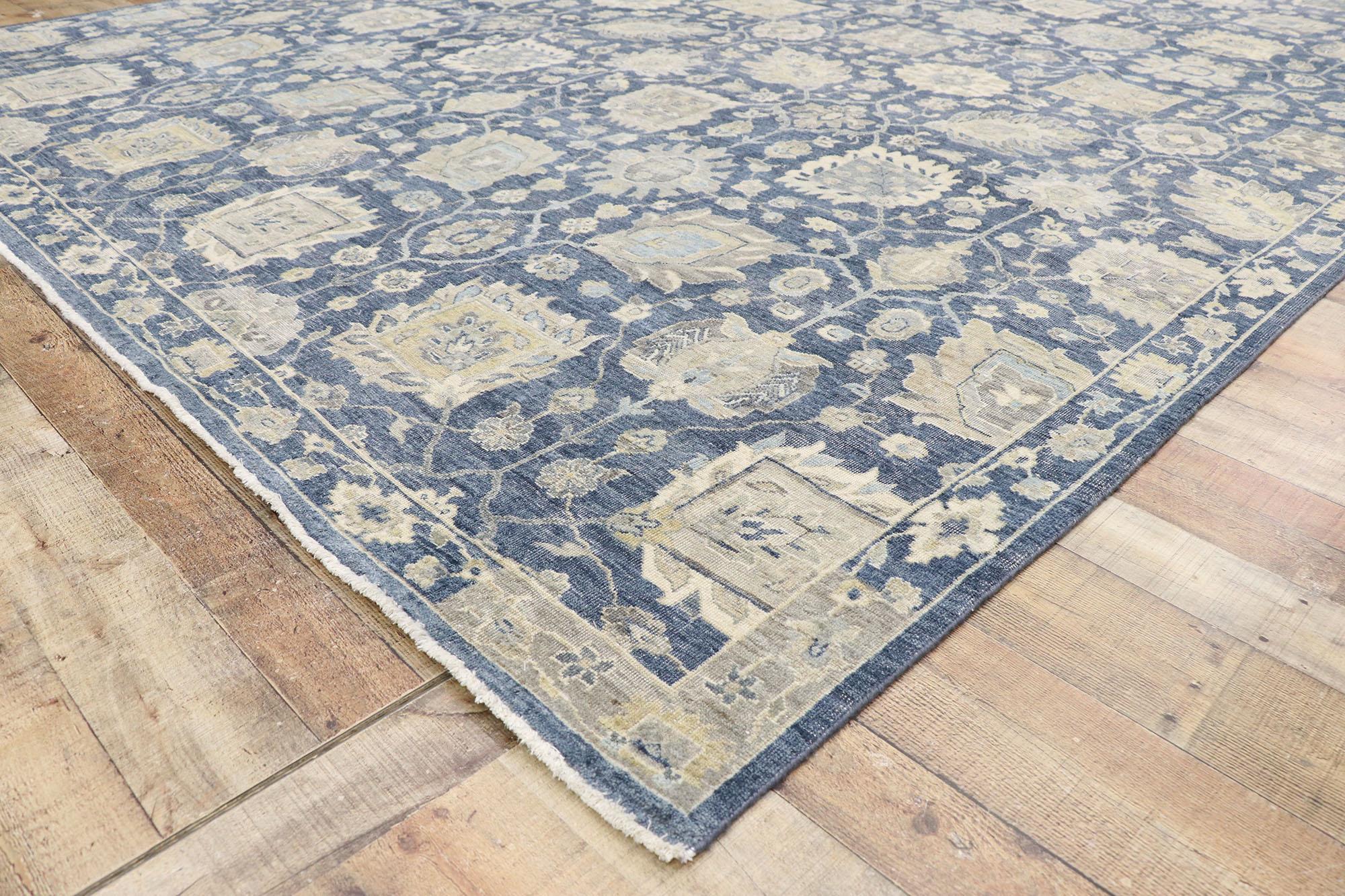 Wool New Contemporary Oushak Style Rug with Modern Design For Sale