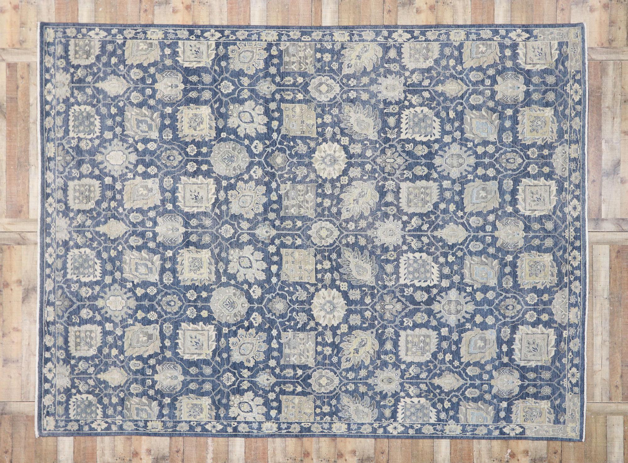 New Contemporary Oushak Style Rug with Modern Design For Sale 2