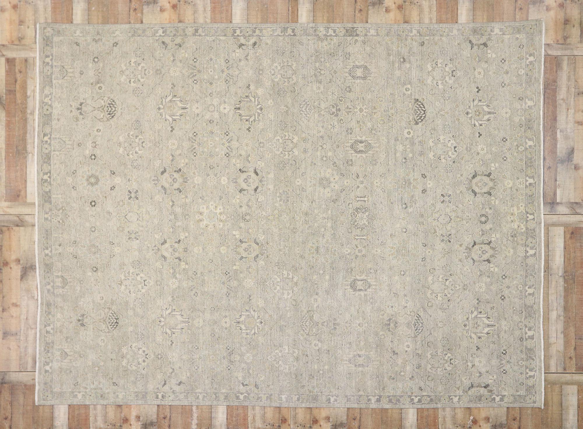 New Contemporary Oushak Style Rug with Modern Rustic Industrial Style 1