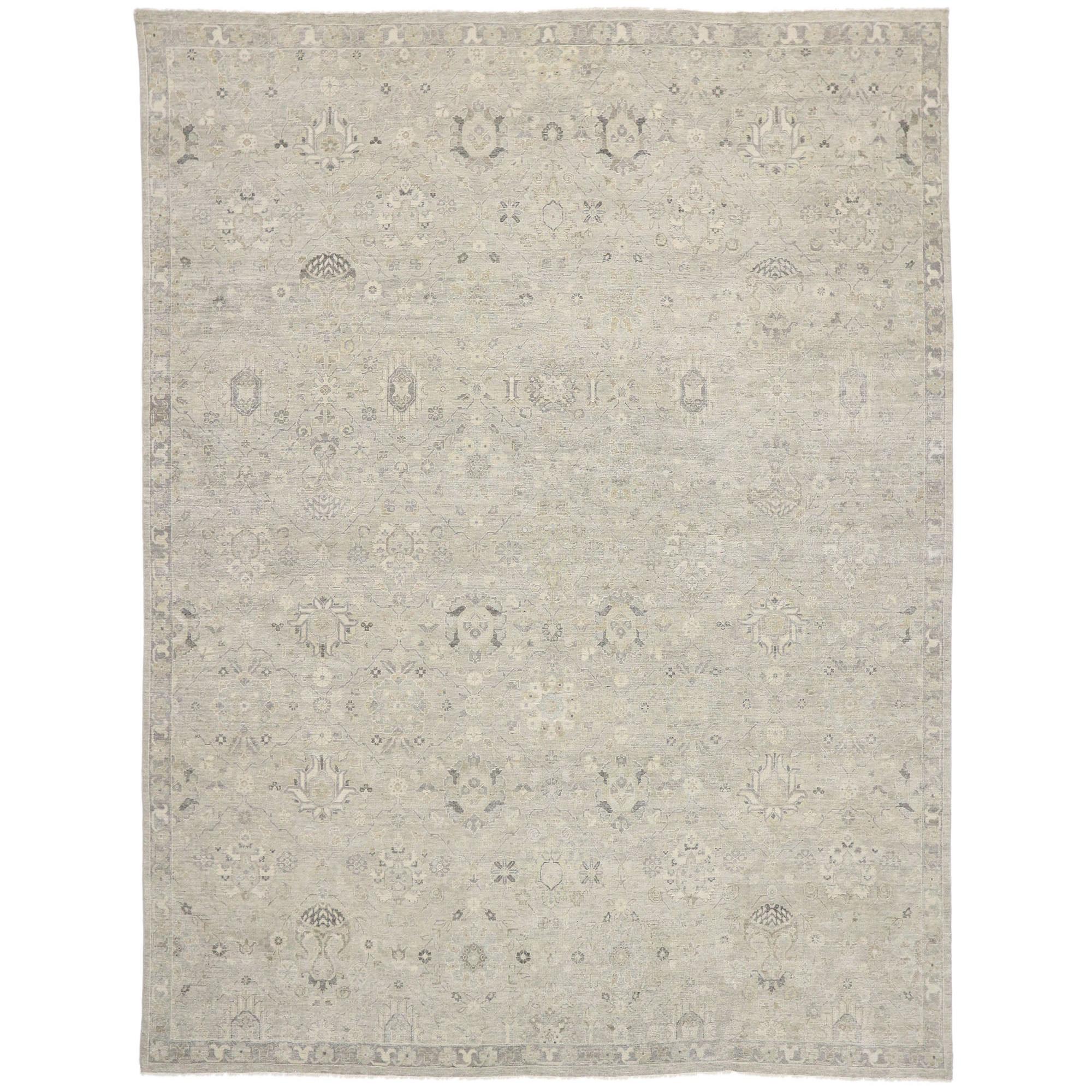 New Contemporary Oushak Style Rug with Modern Rustic Industrial Style