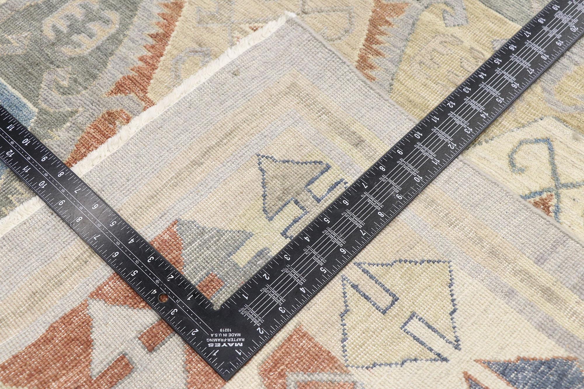 New Contemporary Oushak Style Rug with Modern Rustic Tribal Style In New Condition For Sale In Dallas, TX