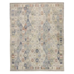New Contemporary Oushak Style Rug with Modern Rustic Tribal Style