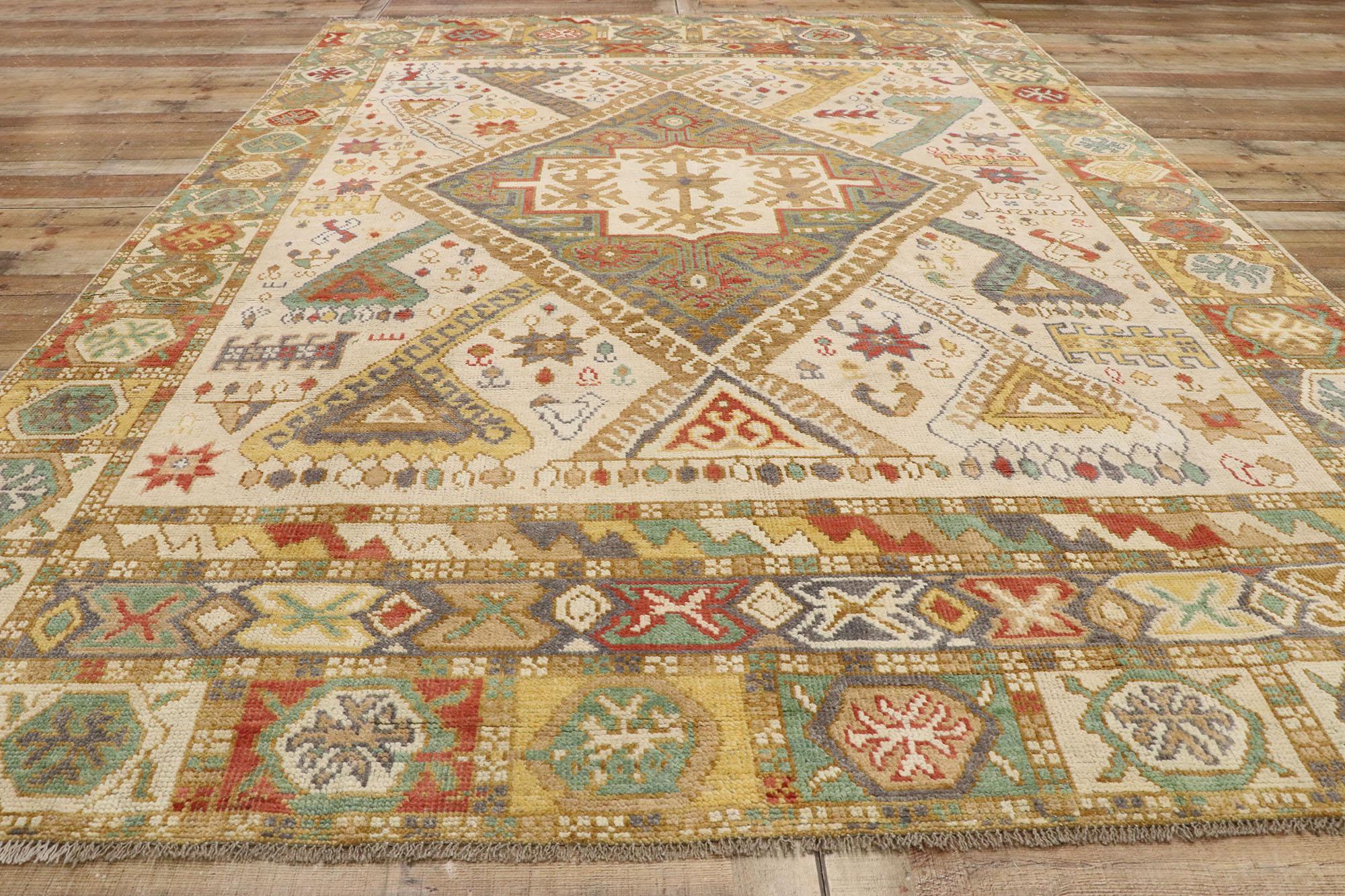 New Contemporary Oushak Style Rug with Modern Tribal Design For Sale 2
