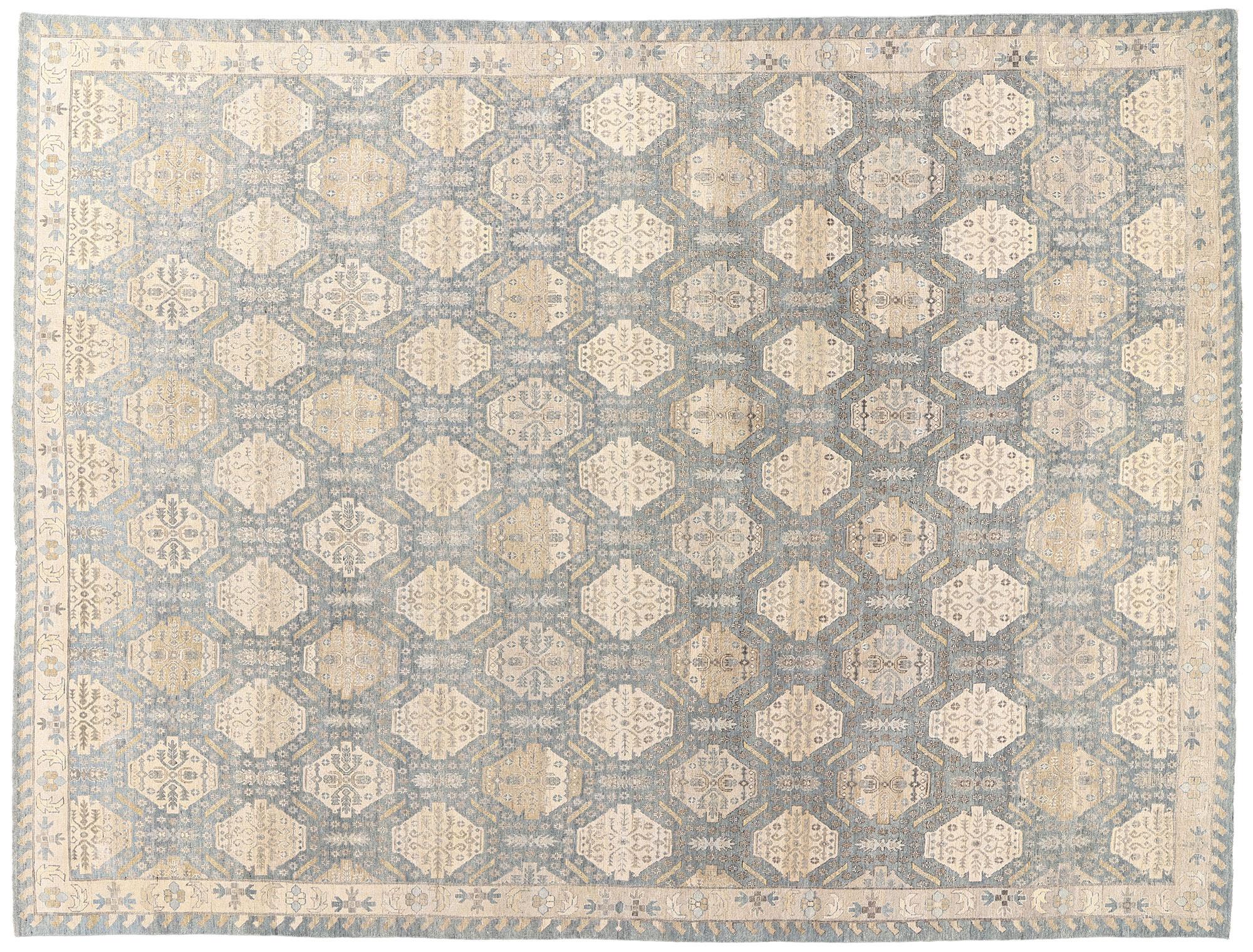 New Contemporary Oushak Rug with Rustic Coastal Style For Sale 4