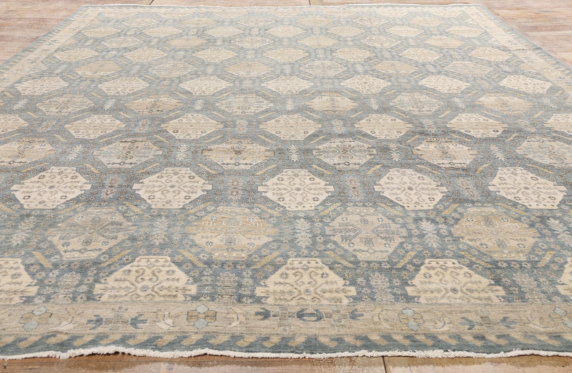 New Contemporary Oushak Rug with Rustic Coastal Style For Sale 9