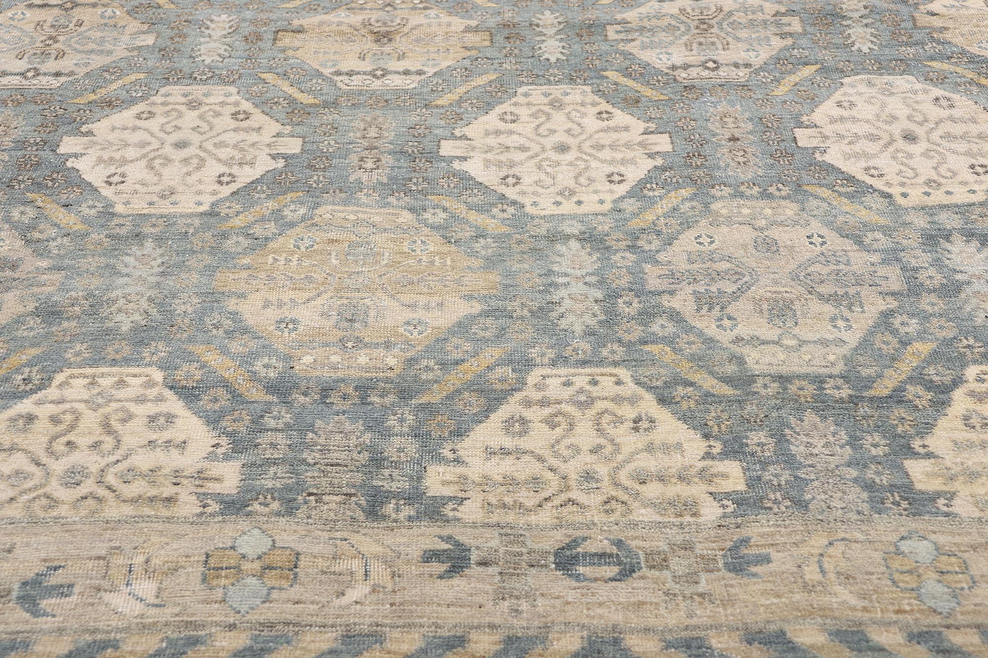 New Contemporary Oushak Rug with Rustic Coastal Style For Sale 11