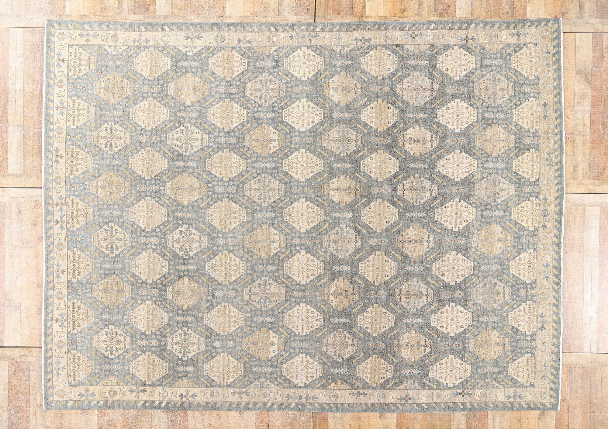New Contemporary Oushak Rug with Rustic Coastal Style For Sale 3