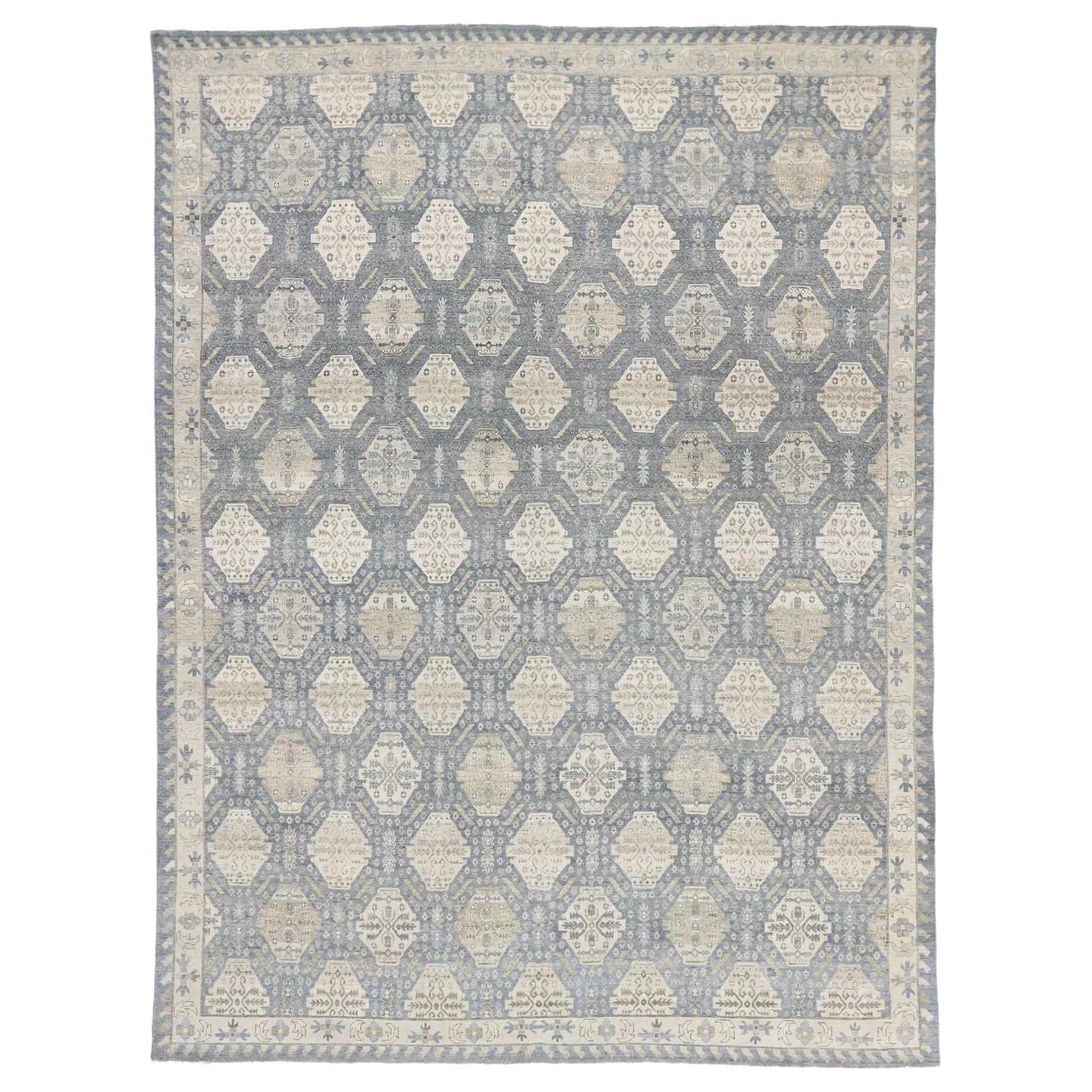 New Contemporary Oushak Style Rug with Rustic Coastal Style