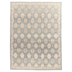 Nuovo tappeto contemporaneo in stile Oushak con stile rustico costiero