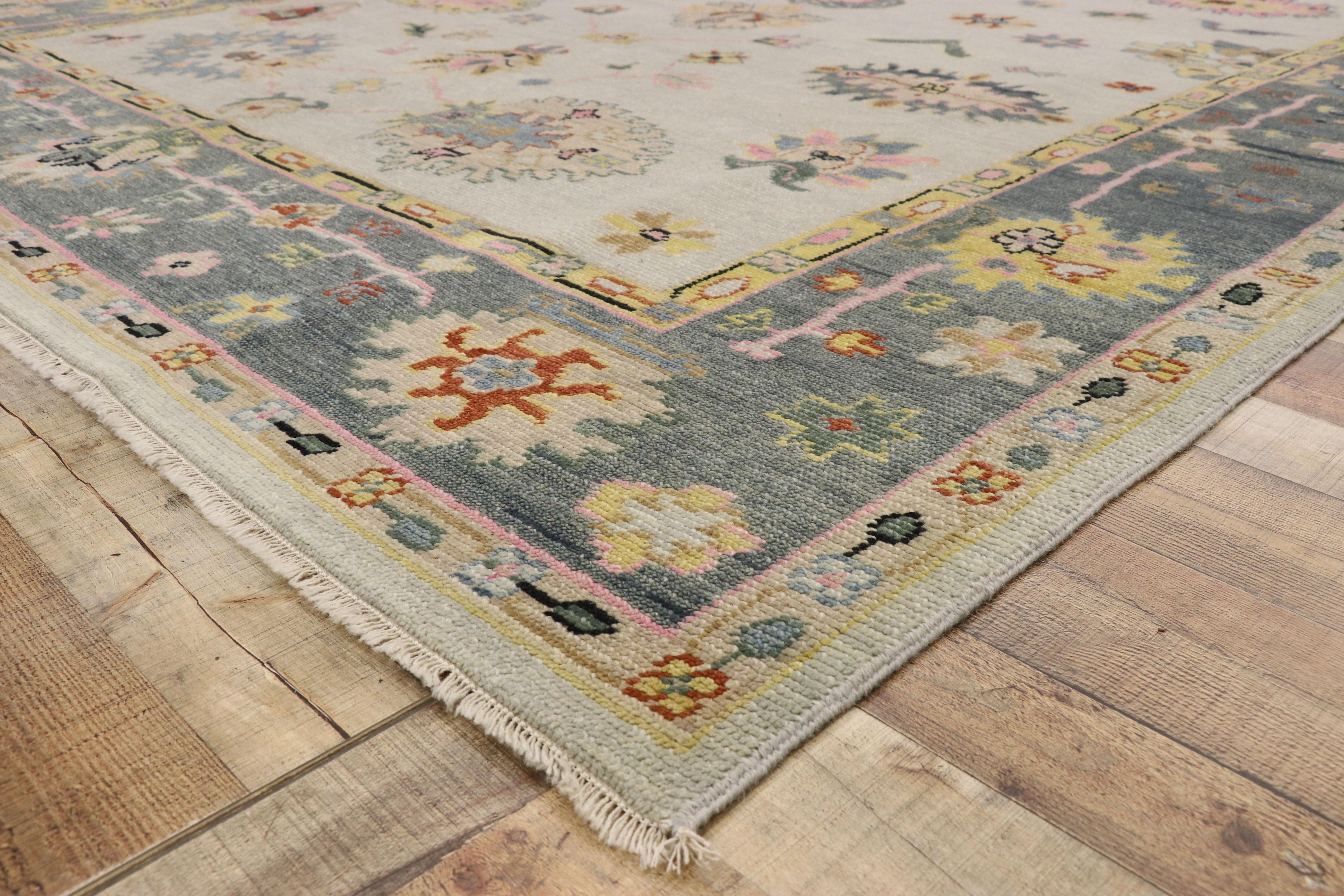 Wool New Contemporary Oushak Transitional Area Rug, Vintage Inspired Area Rug