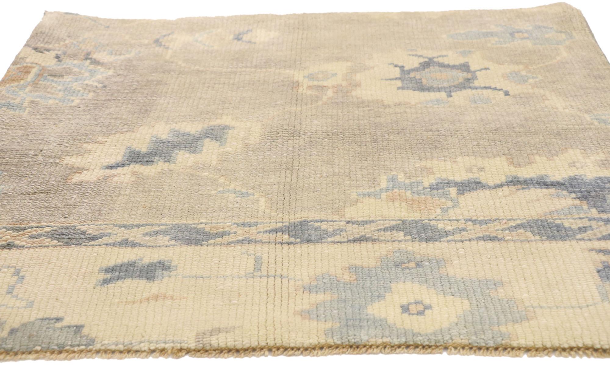 Indian New Contemporary Oushak Wagireh Rug For Sale