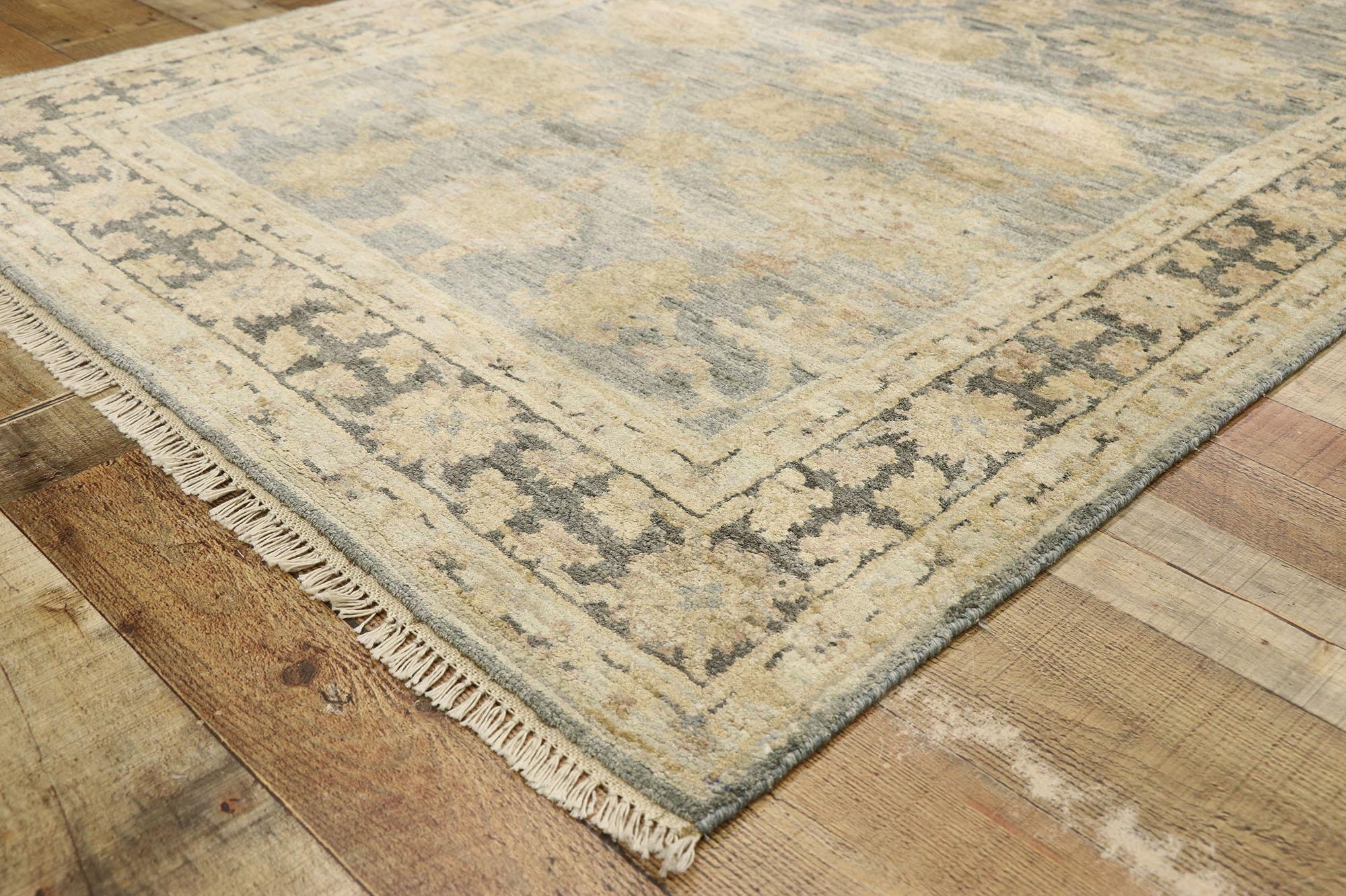 New Contemporary Oushak Wool and Silk Rug with Transitional Style In New Condition For Sale In Dallas, TX