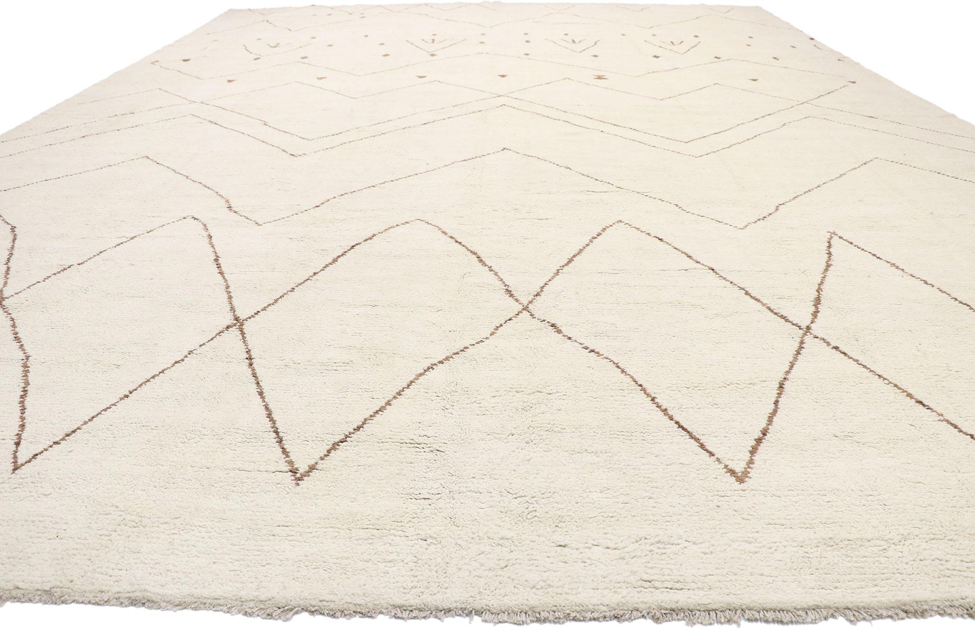 Pakistani New Contemporary Oversized Moroccan Style Rug with Minimalist Tribal Vibes