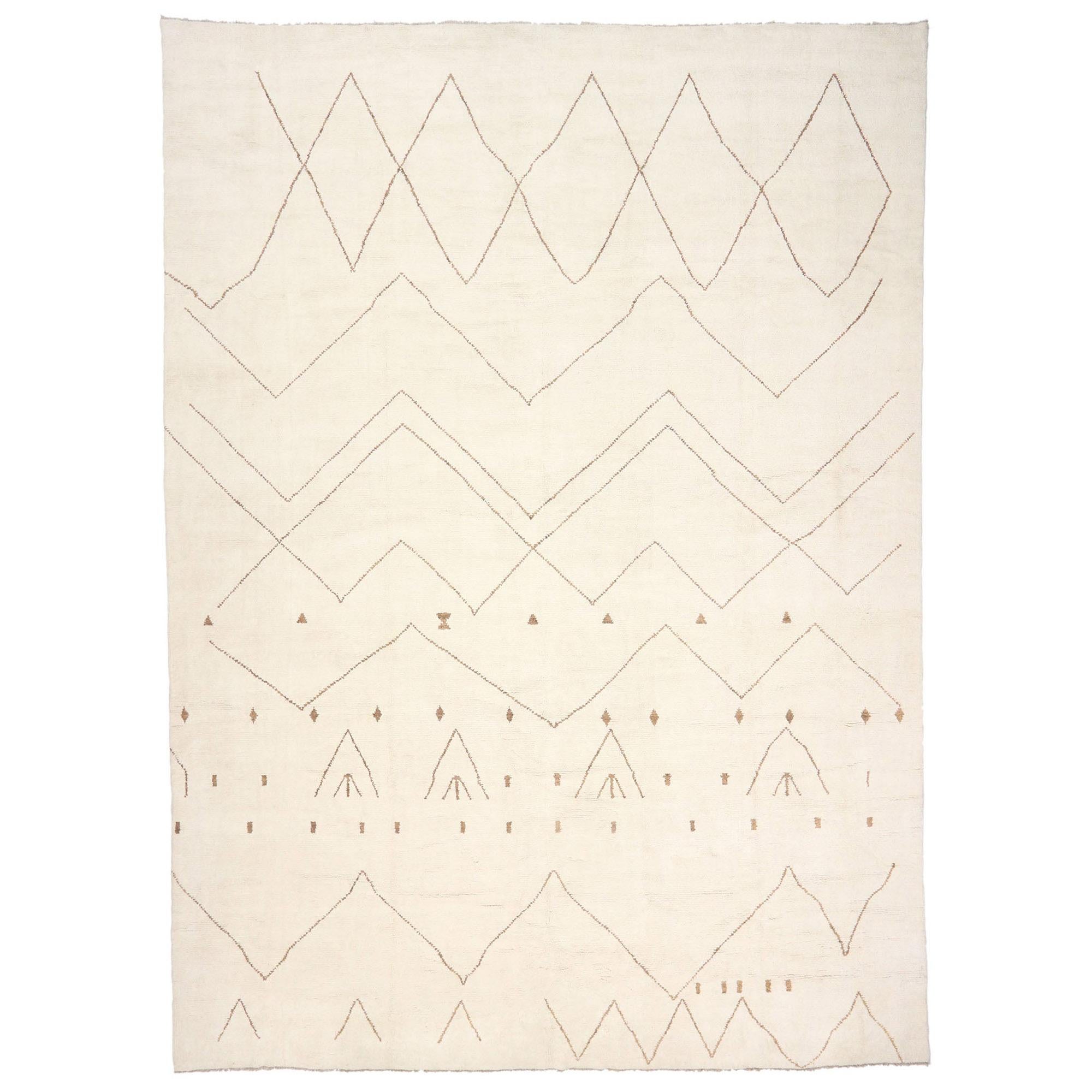 New Contemporary Oversized Moroccan Style Rug with Minimalist Tribal Vibes