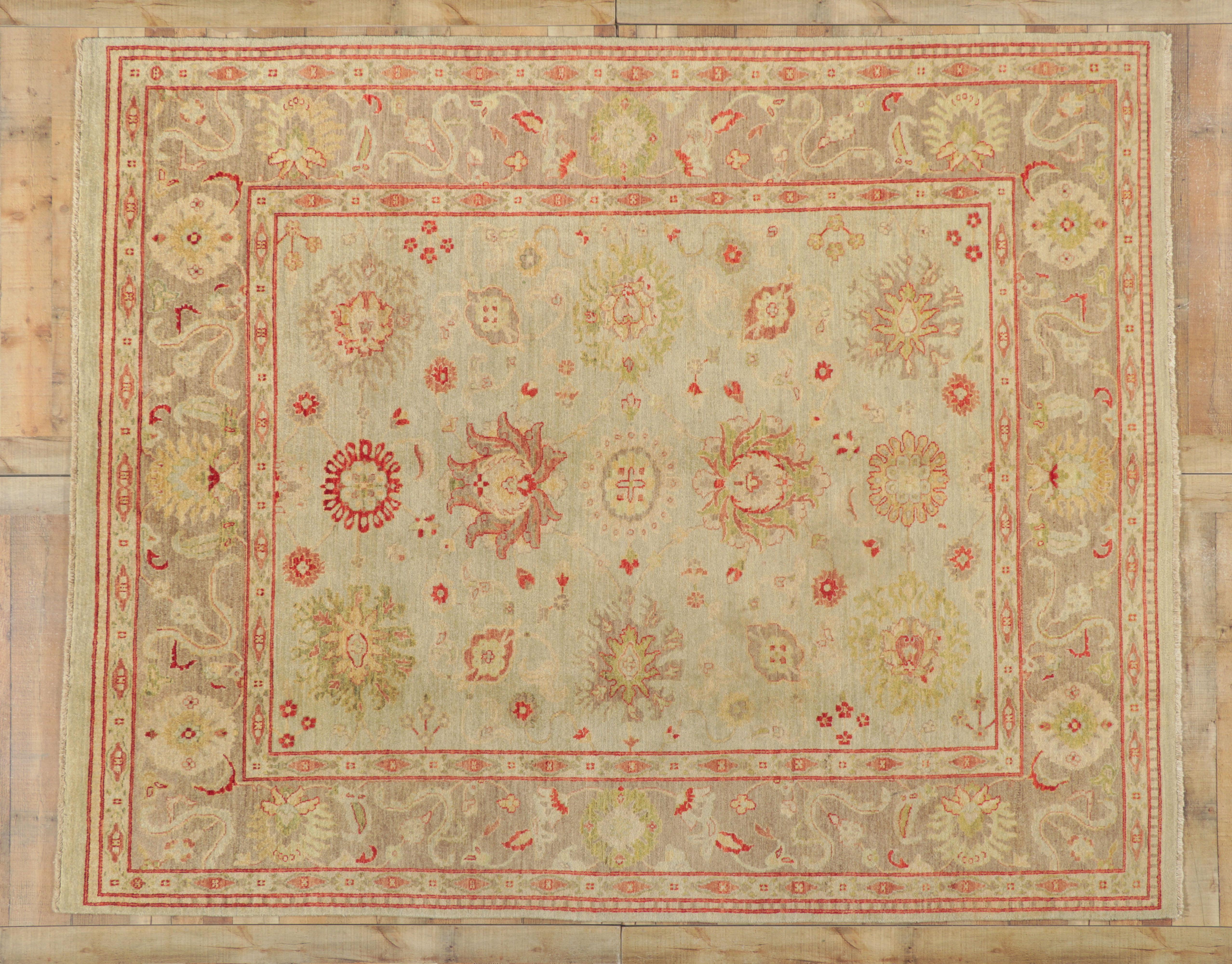 New Contemporary Oushak Carpet with Traditional Style (Nouveau tapis contemporain en oushak avec un style traditionnel) en vente 1