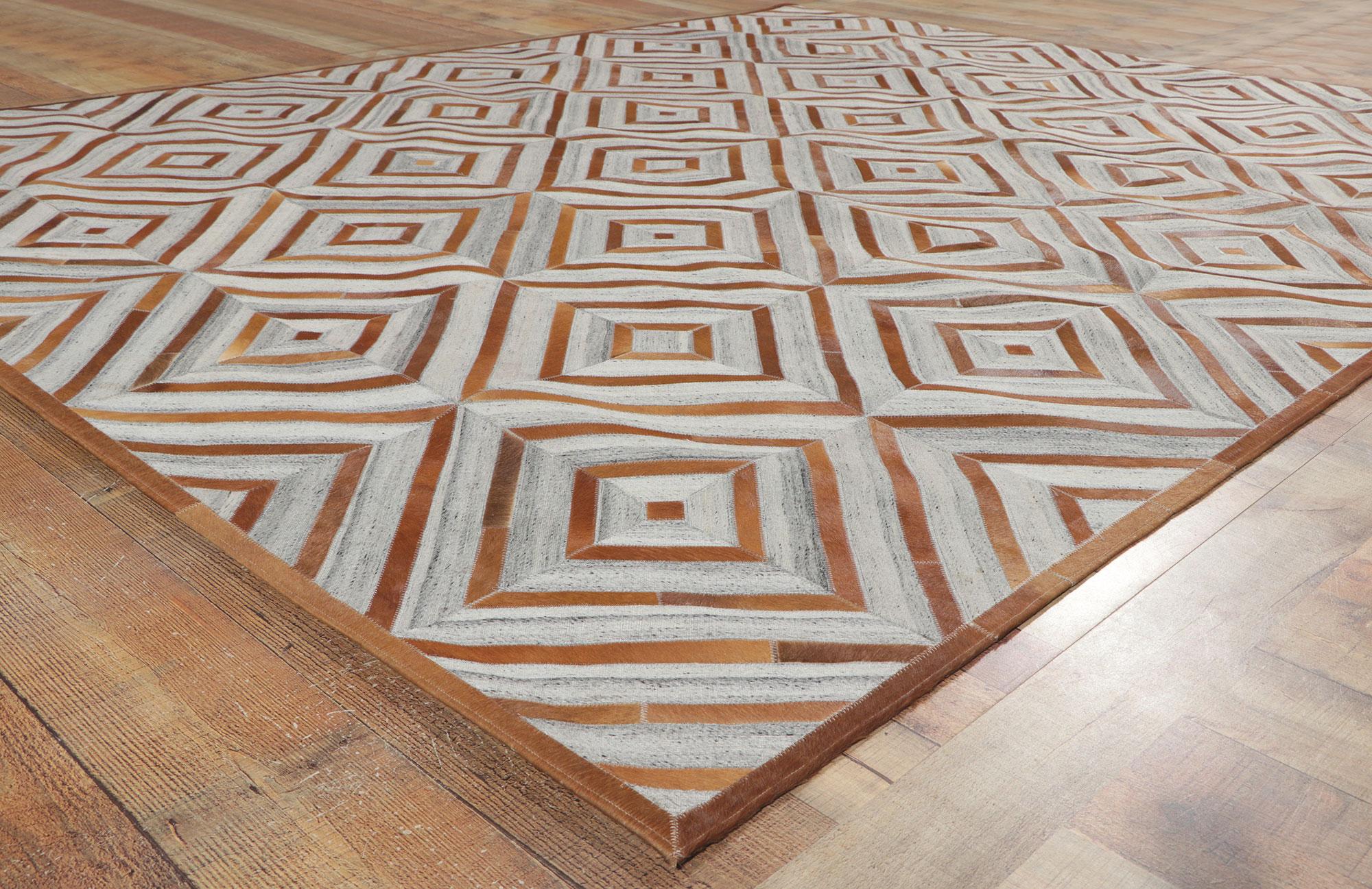 New Contemporary Patchwork Cowhide Carpet with Modern Style For Sale 2