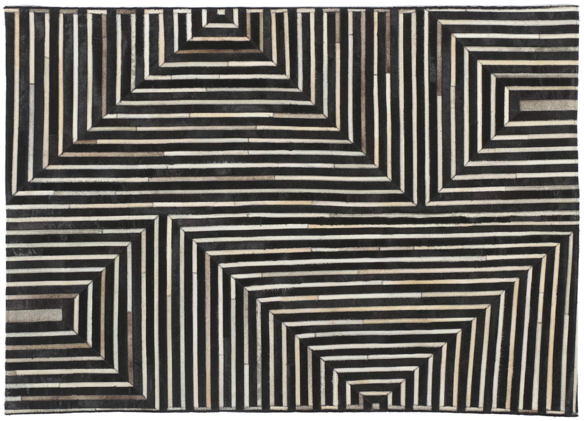 New Contemporary Patchwork Cowhide Rug with Modern Style For Sale 4