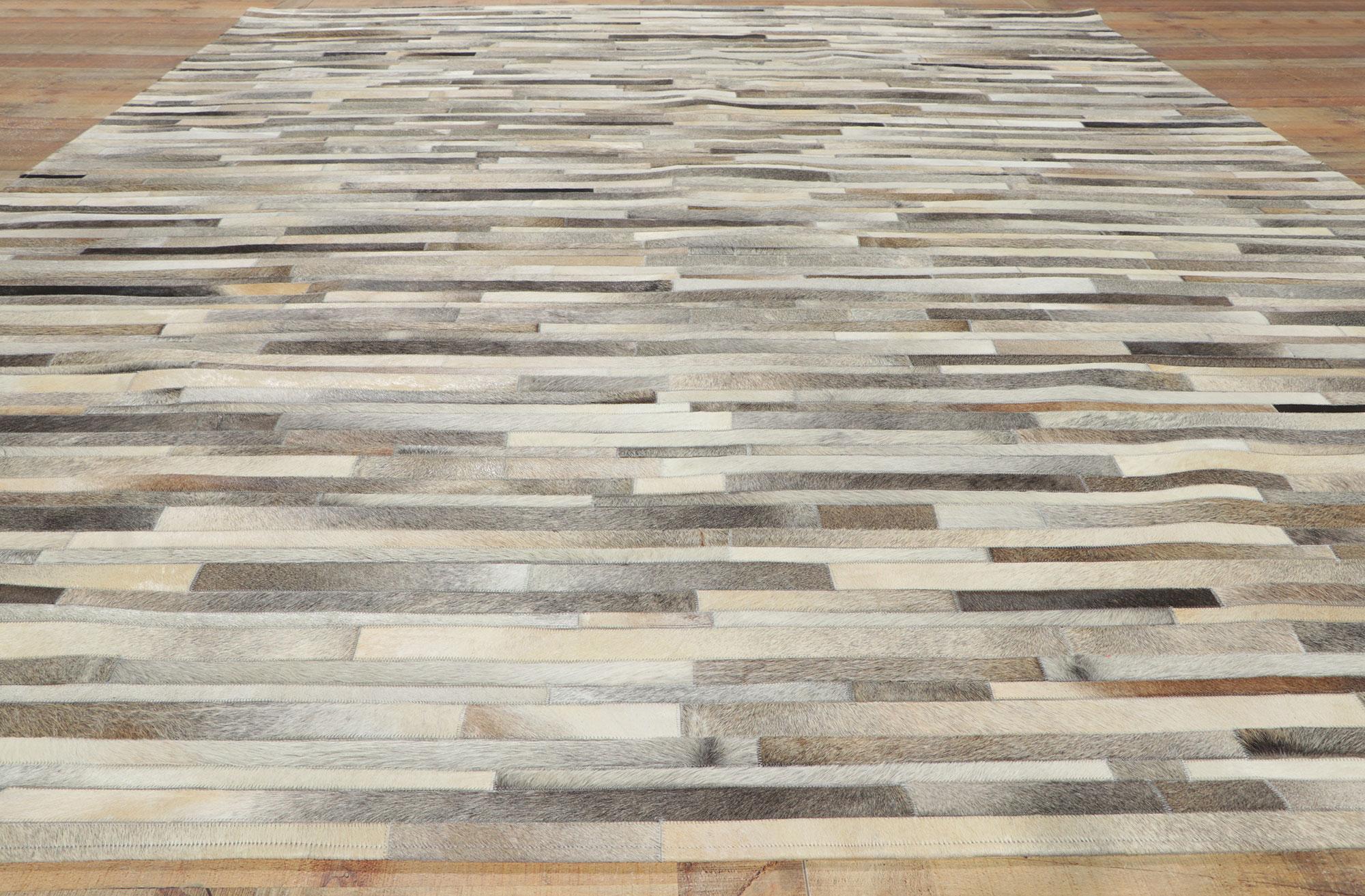 New Contemporary Patchwork Cowhide Rug with Modern Style For Sale 4