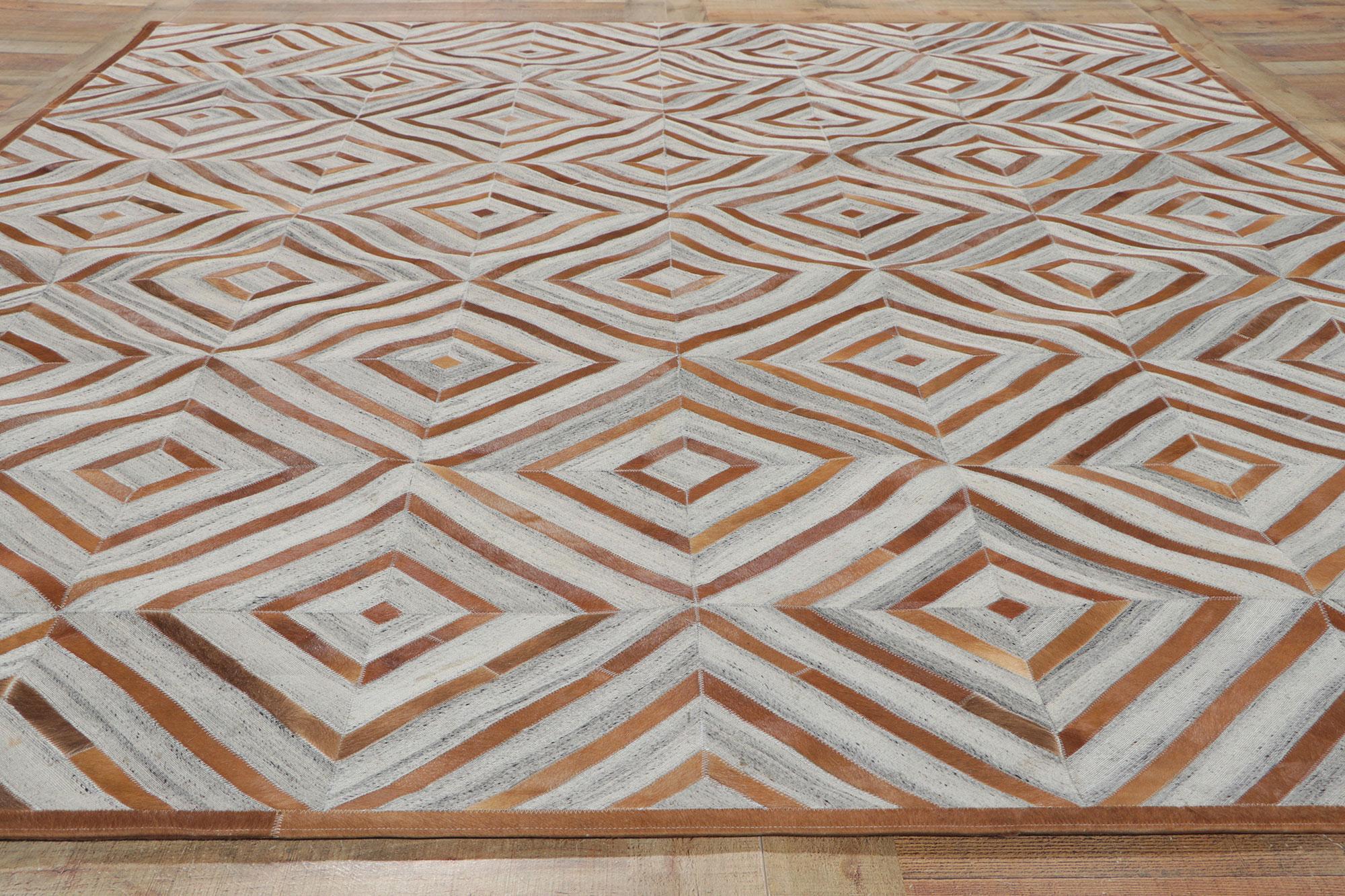 New Contemporary Patchwork Cowhide Carpet with Modern Style For Sale 1