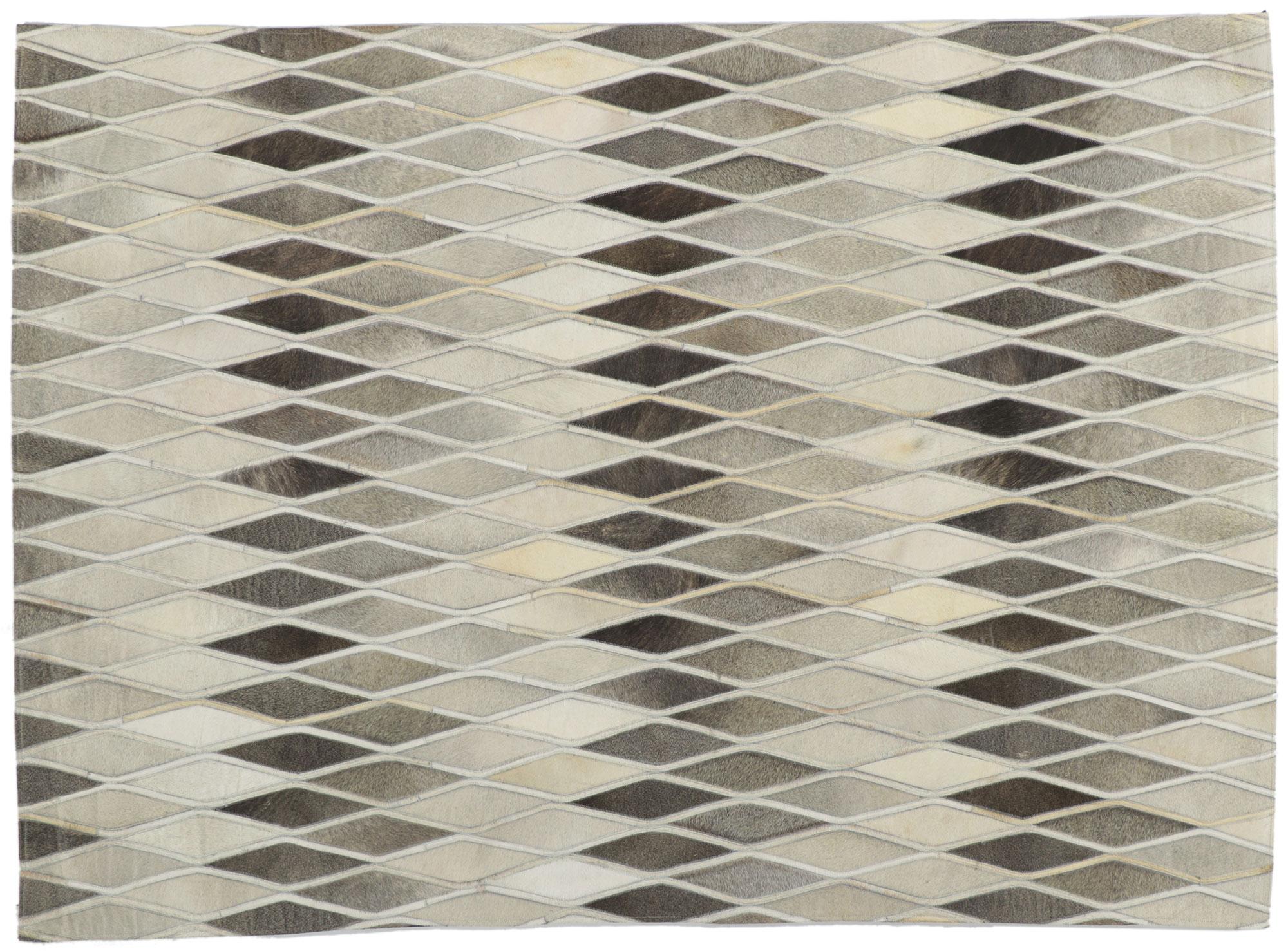 New Contemporary Patchwork Cowhide Rug with Modern Style For Sale 4