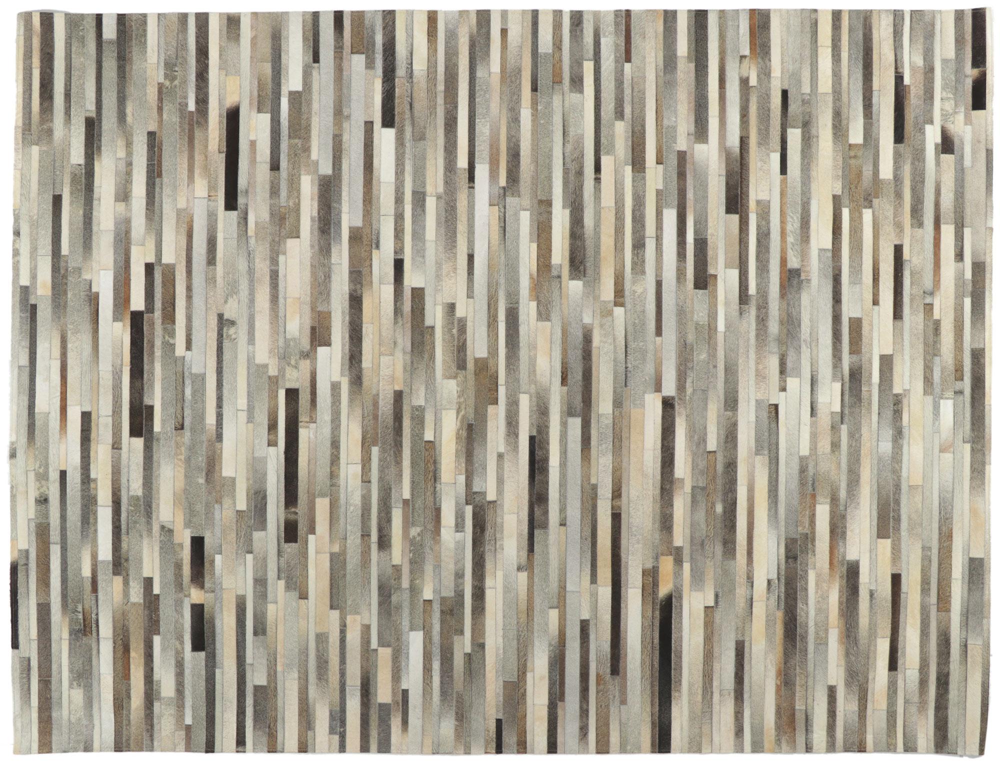 New Contemporary Patchwork Cowhide Rug with Modern Style For Sale 3