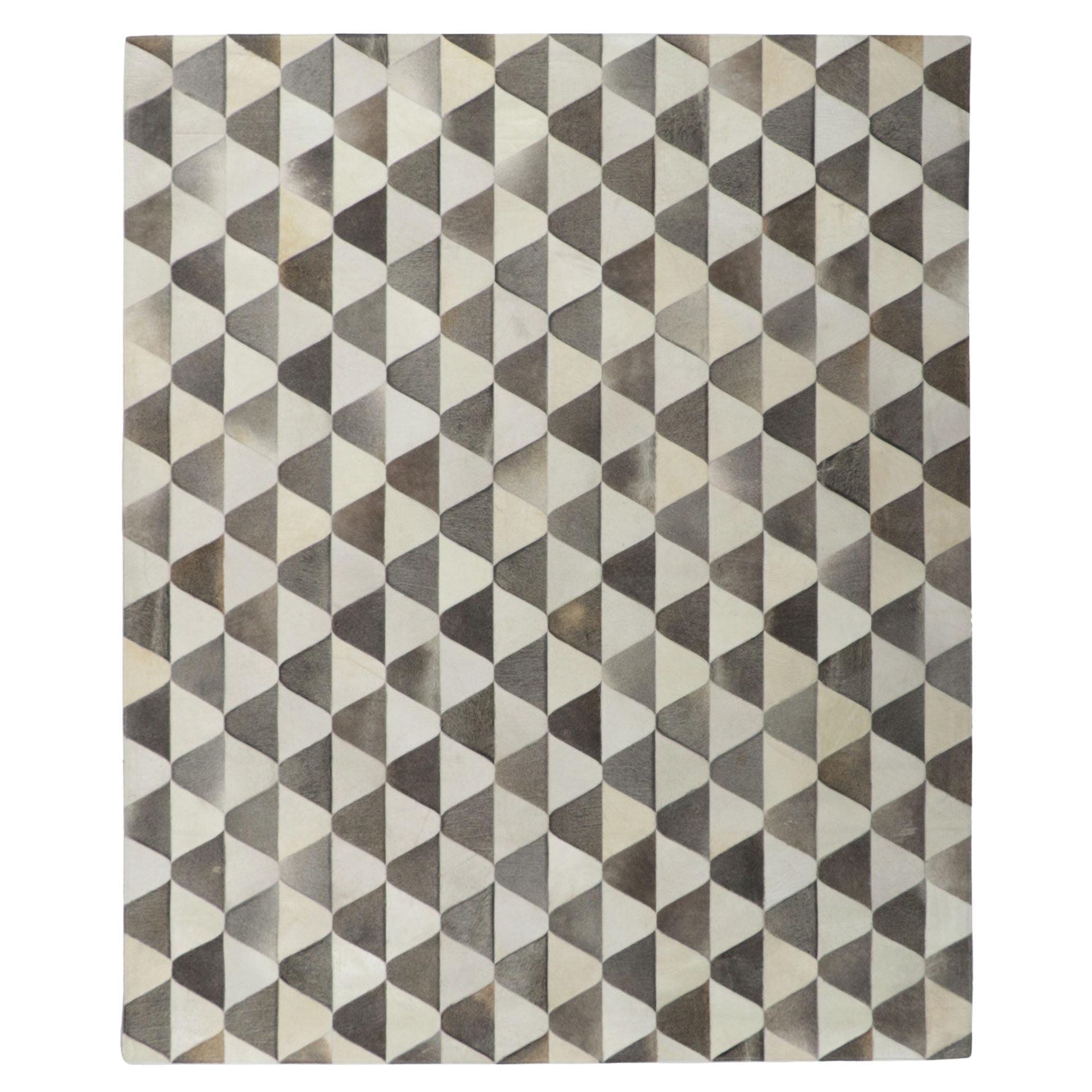 New Contemporary Patchwork Cowhide Rug with Modern Style