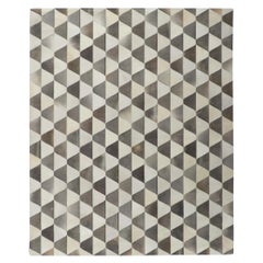 Nouveau tapis contemporain en cuir de vache patchwork de style moderne