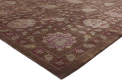 Brown Transitional Area Rug, Earth-Tone Elegance Meets Biophilic Design