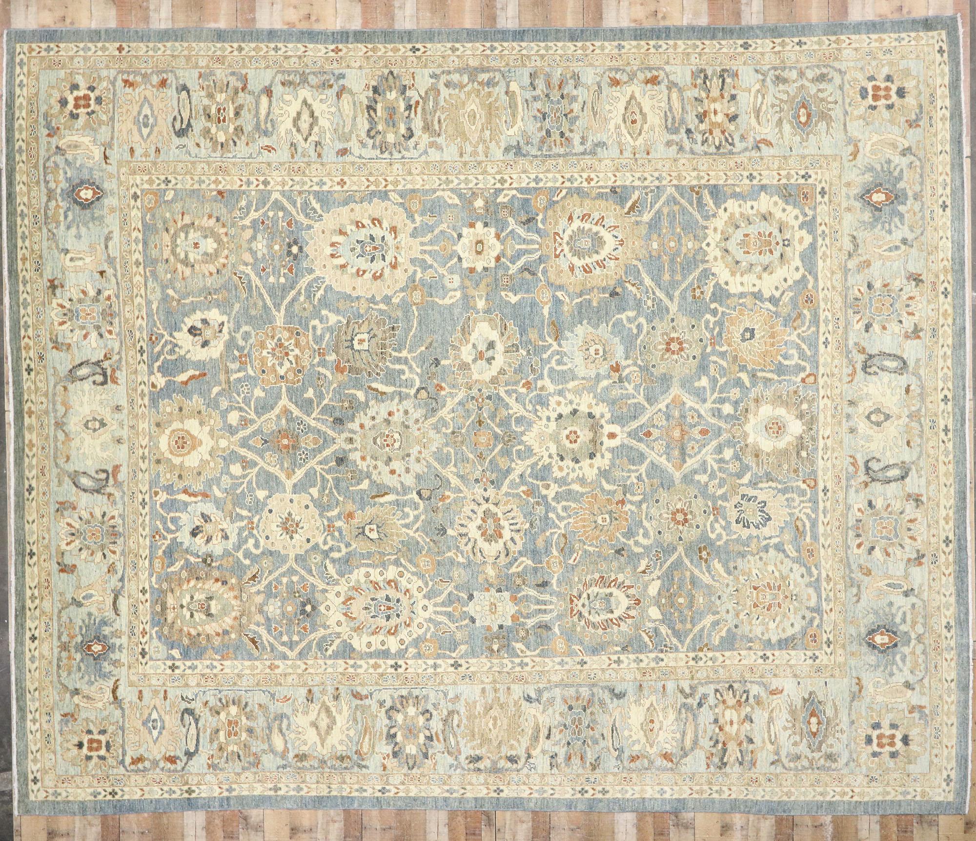New Contemporary Persian Sultanabad Rug with Modern Coastal Style For Sale 2
