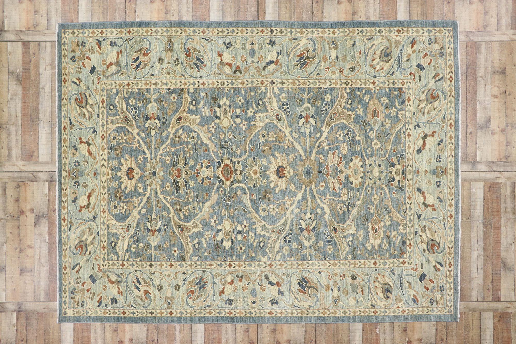 New Contemporary Persian Sultanabad Rug with Modern Coastal Style For Sale 2