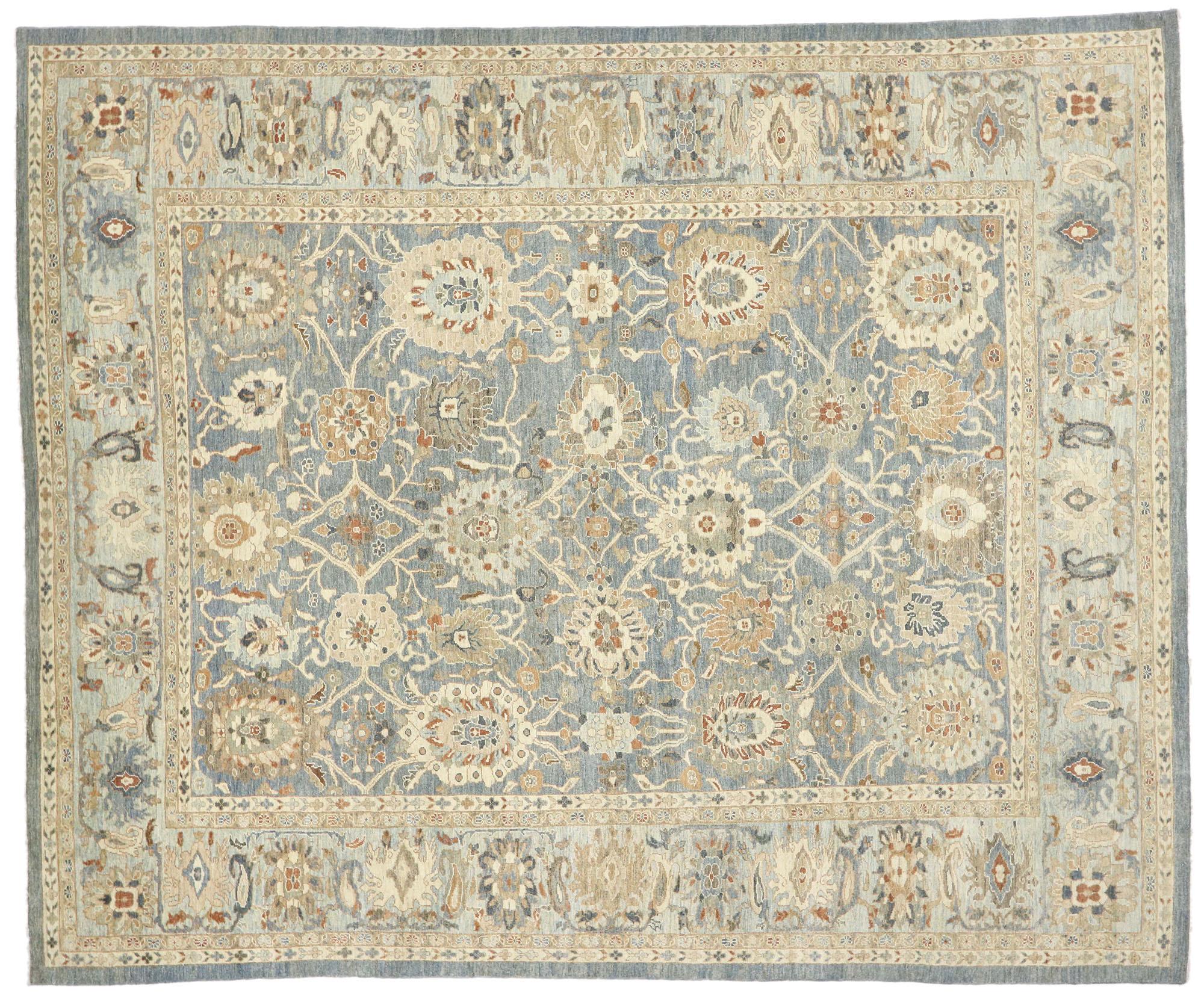 New Contemporary Persian Sultanabad Rug with Modern Coastal Style For Sale 3