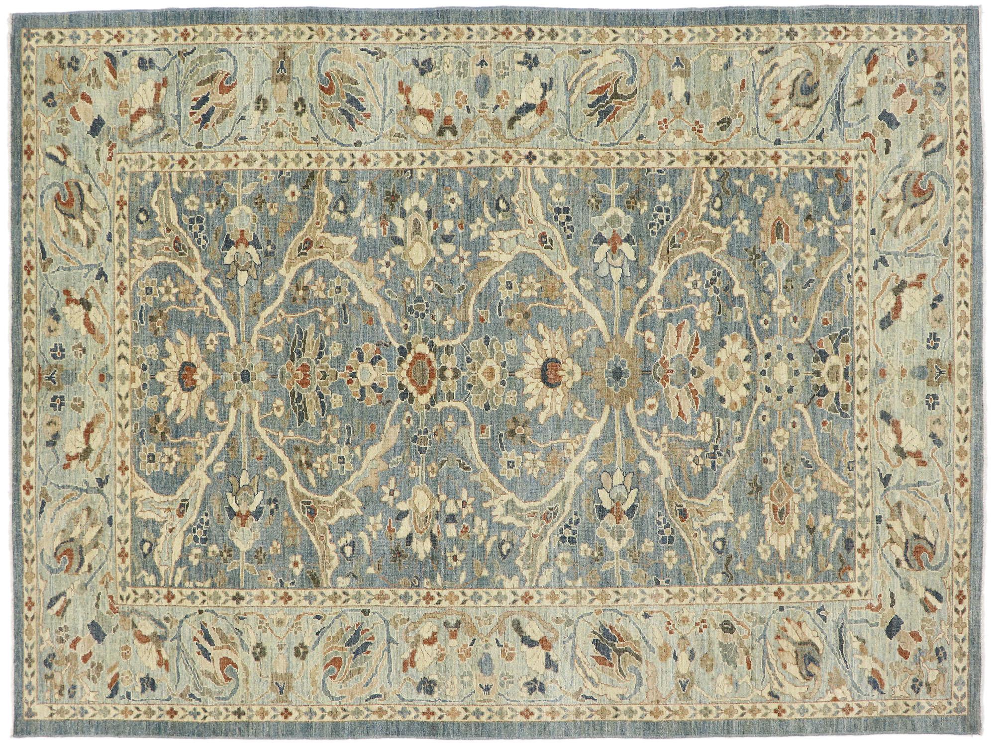 New Contemporary Persian Sultanabad Rug with Modern Coastal Style For Sale 3