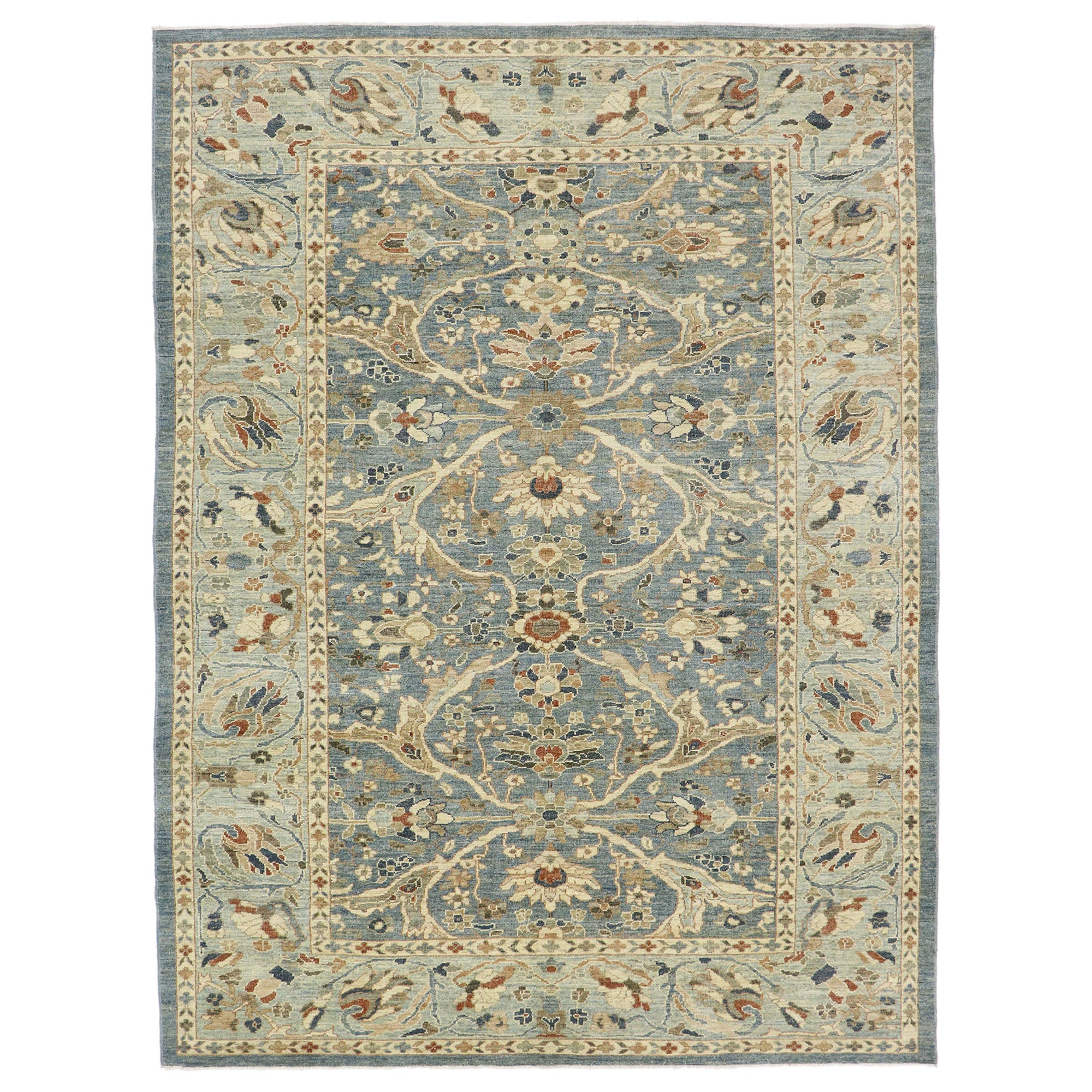 Nouveau tapis persan contemporain de Sultanabad de style côtier moderne