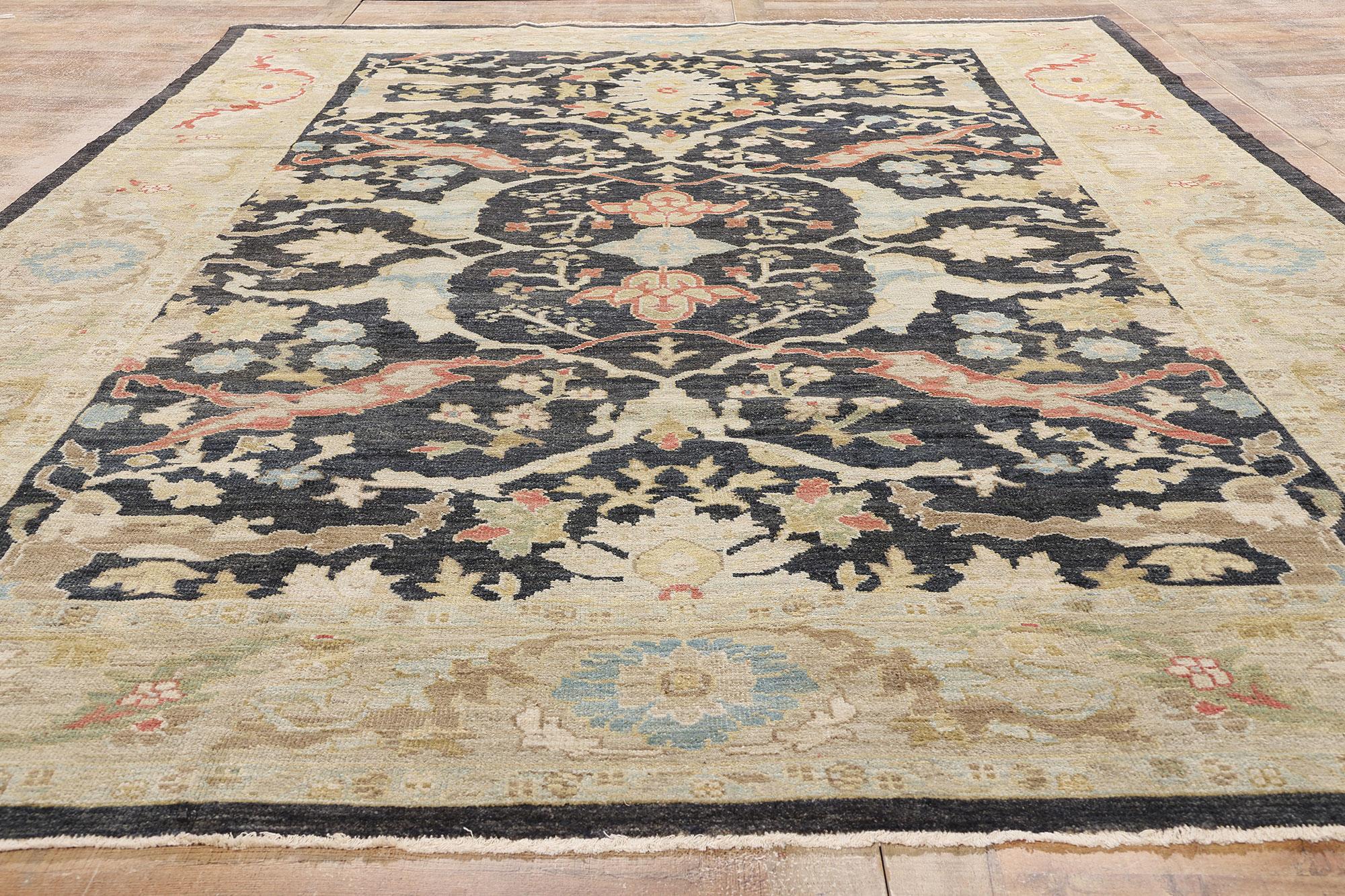 Neuer moderner türkischer Sultanabad-Teppich im traditionellen Stil im Angebot 5