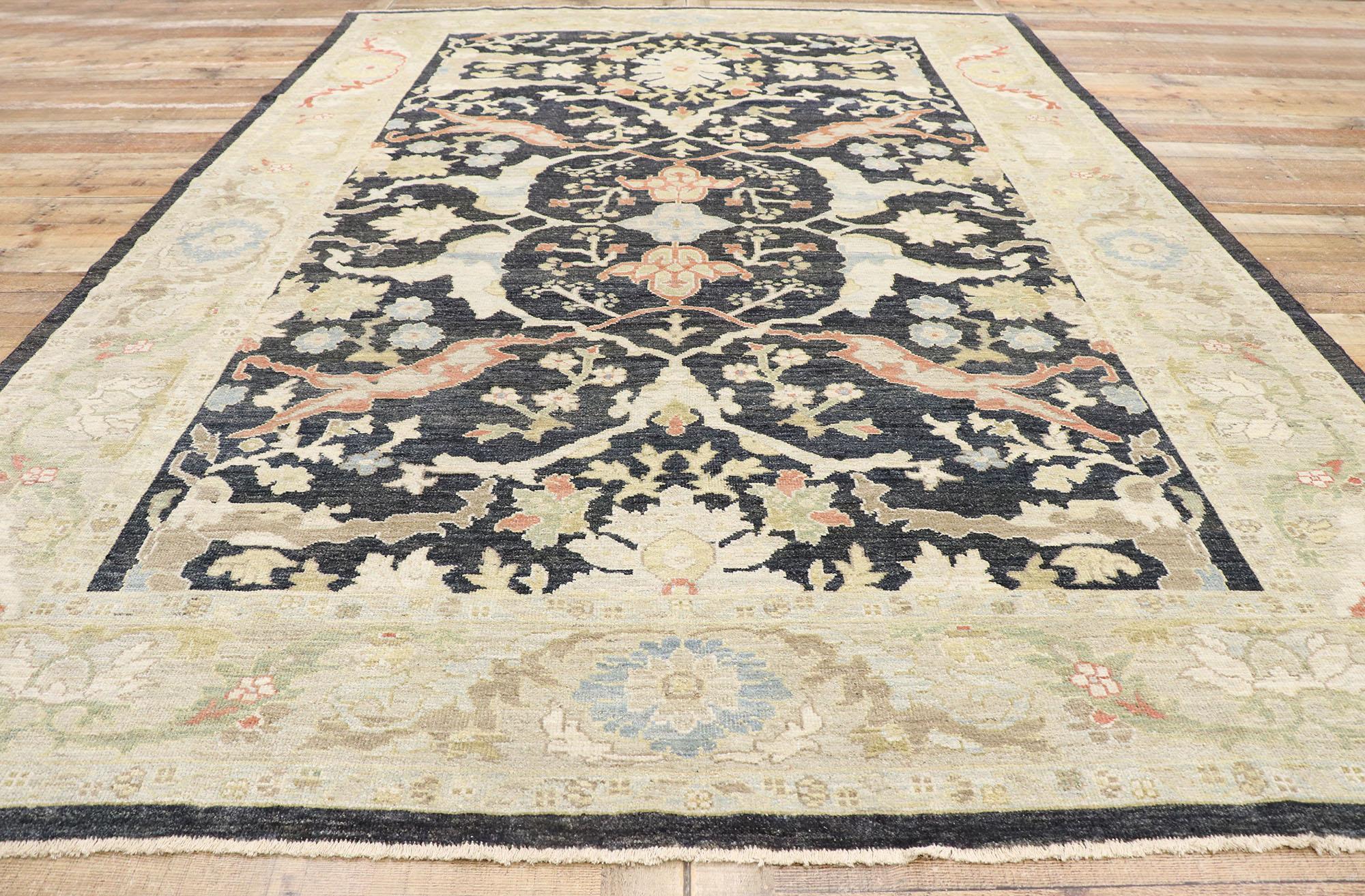 Neuer moderner türkischer Sultanabad-Teppich im traditionellen Stil im Angebot 6