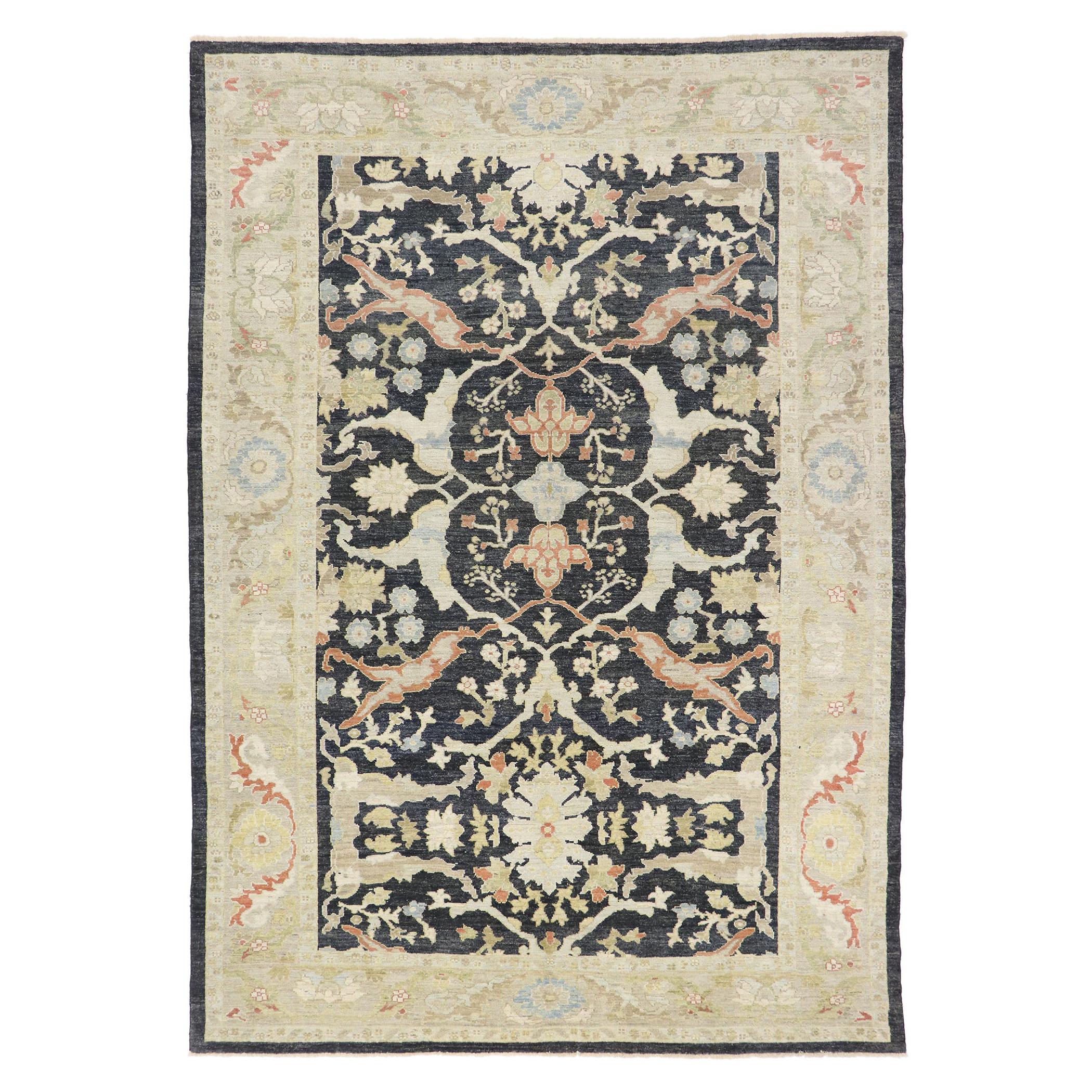 New Contemporary Persian Sultanabad Rug with Modern Parisian Style