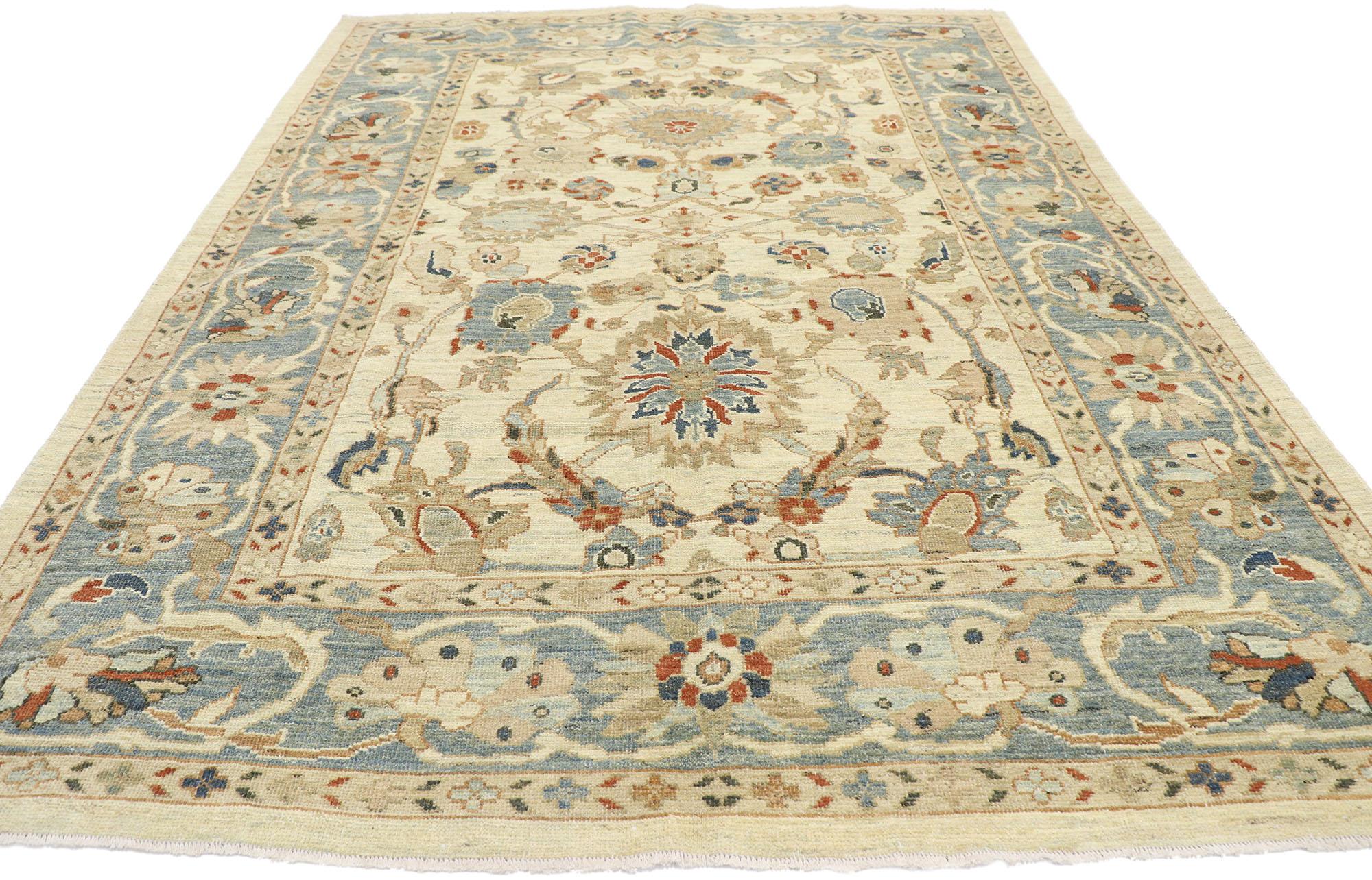 Turkish New Contemporary Persian Sultanabad Rug with Modern Style For Sale