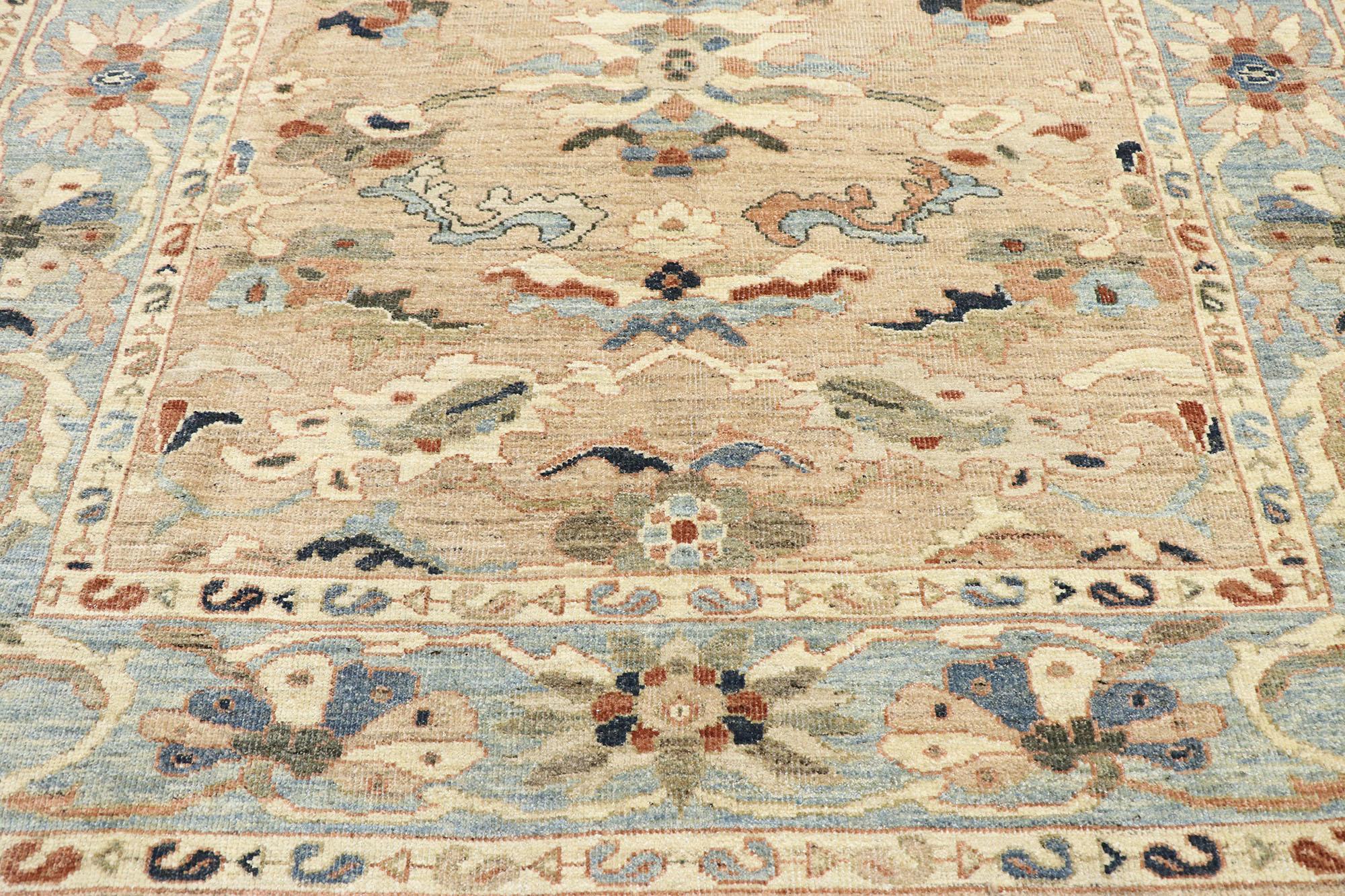 Hand-Knotted New Contemporary Persian Sultanabad Rug with Modern Style For Sale