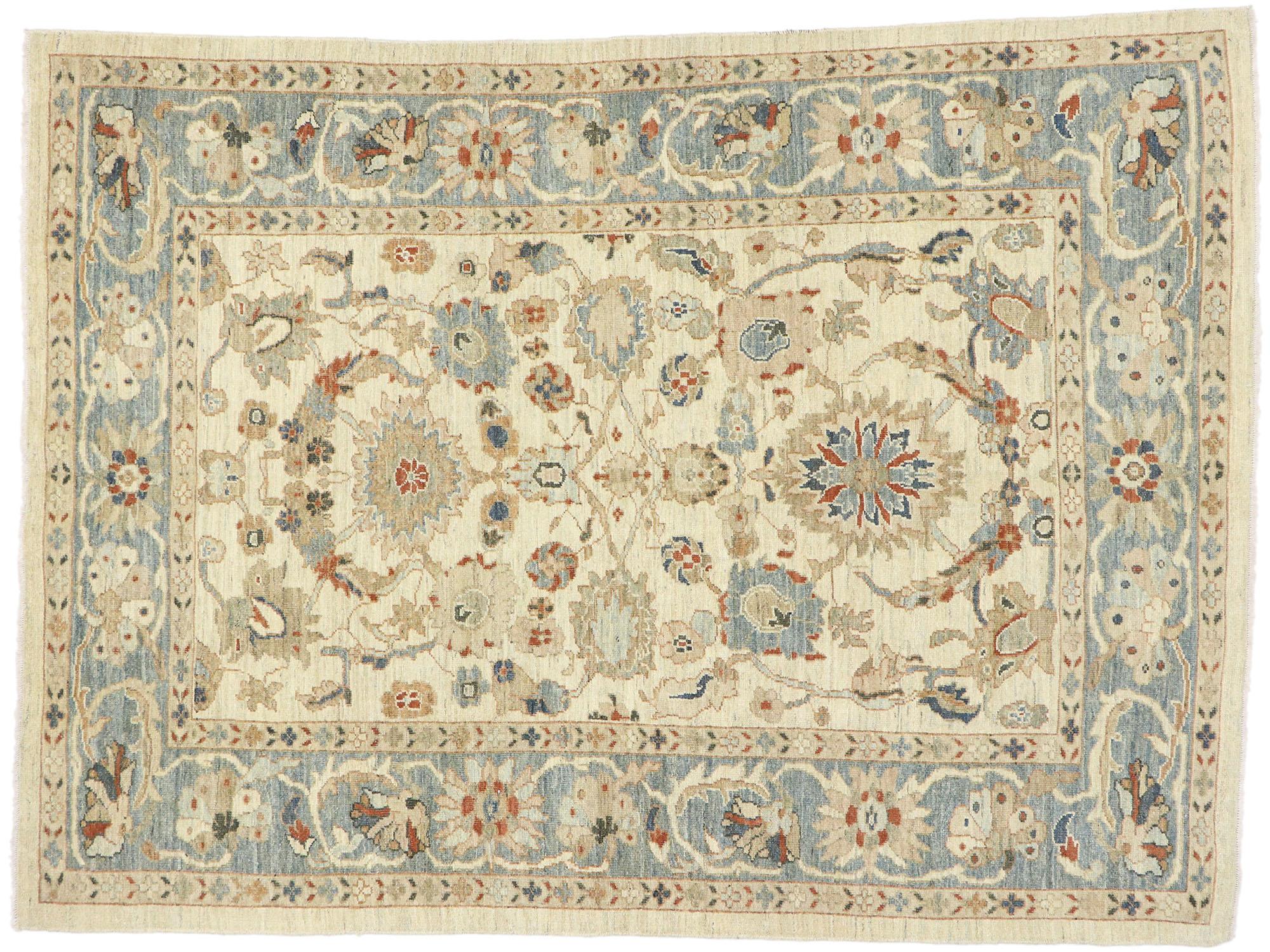Zeitgenössischer zeitgenössischer persischer Sultanabad-Teppich mit modernem Stil im Angebot 2