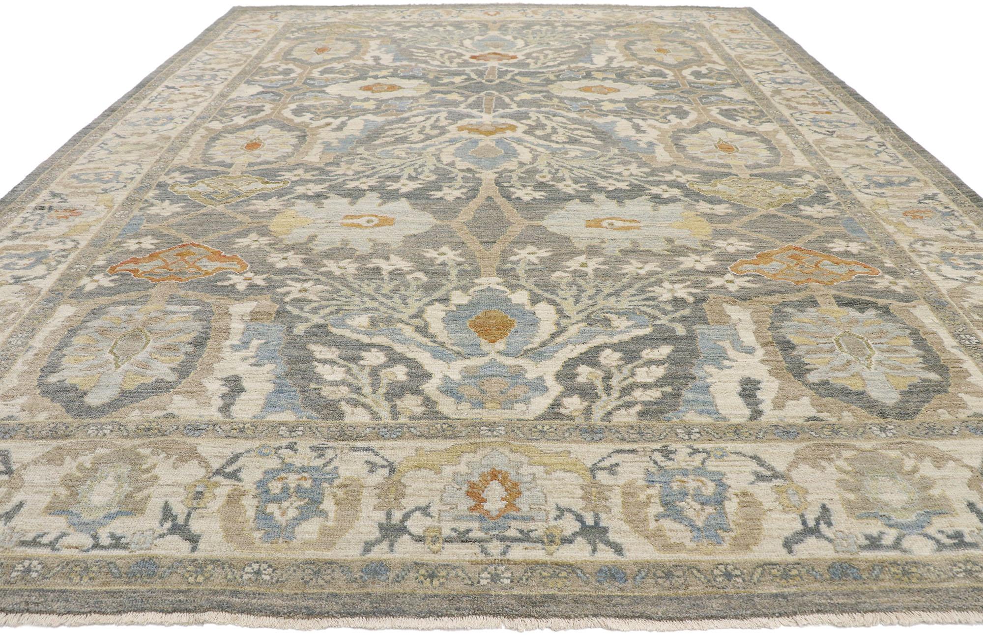 Turkish New Contemporary Persian Sultanabad Rug with Modern Transitional Style