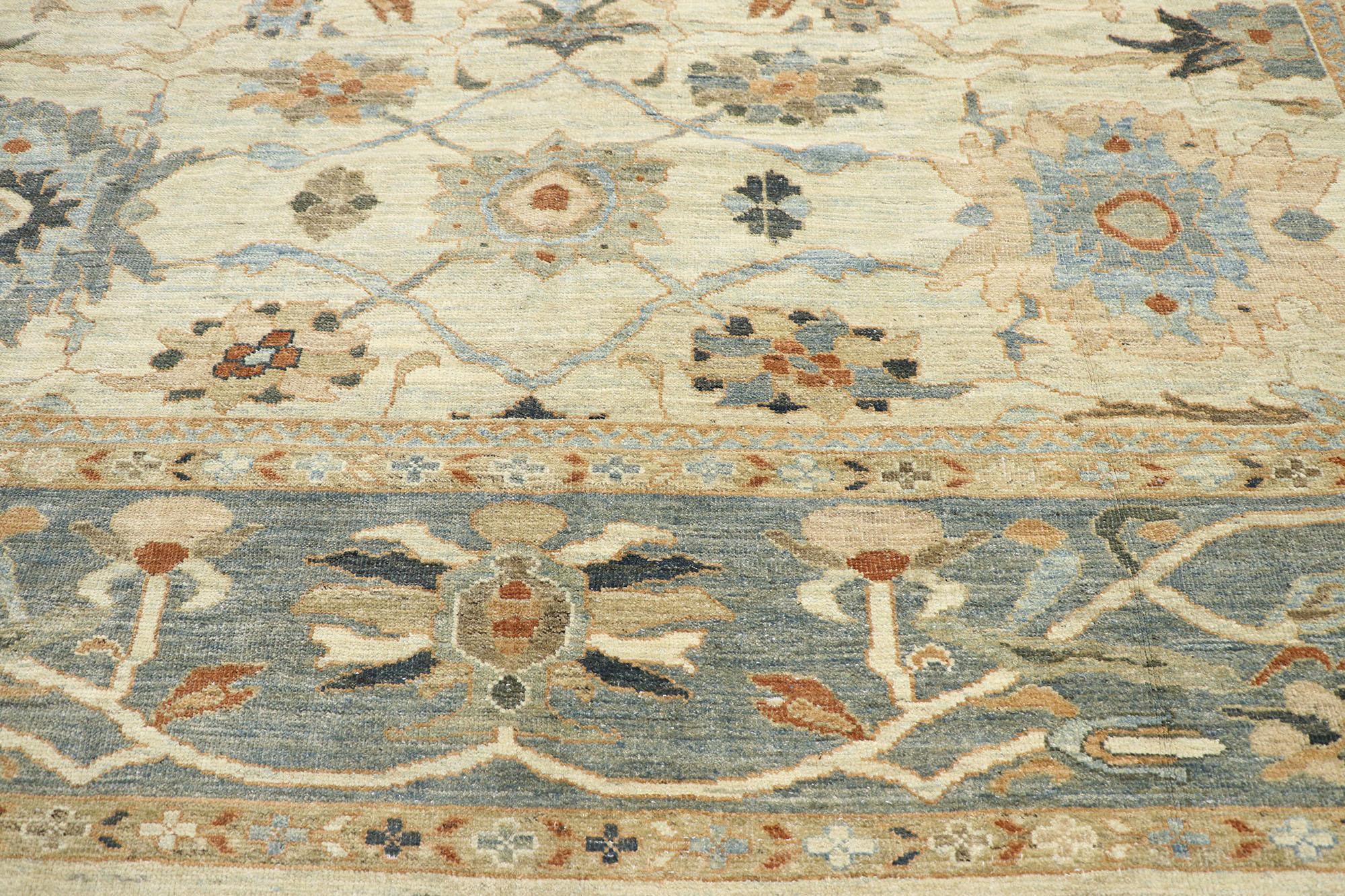 New Contemporary Persian Sultanabad Rug with Modern Transitional Style (Handgeknüpft) im Angebot