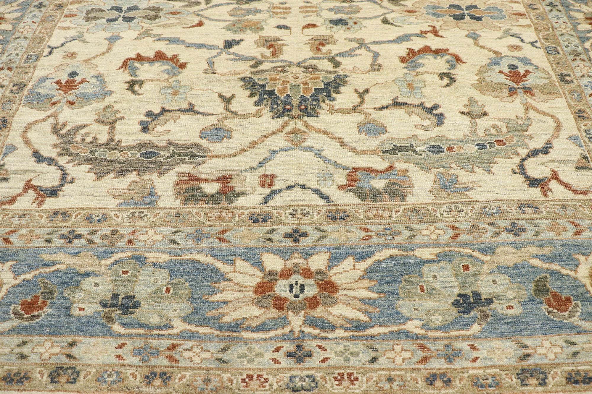 Hand-Knotted New Contemporary Persian Sultanabad Rug with Modern Transitional Style For Sale