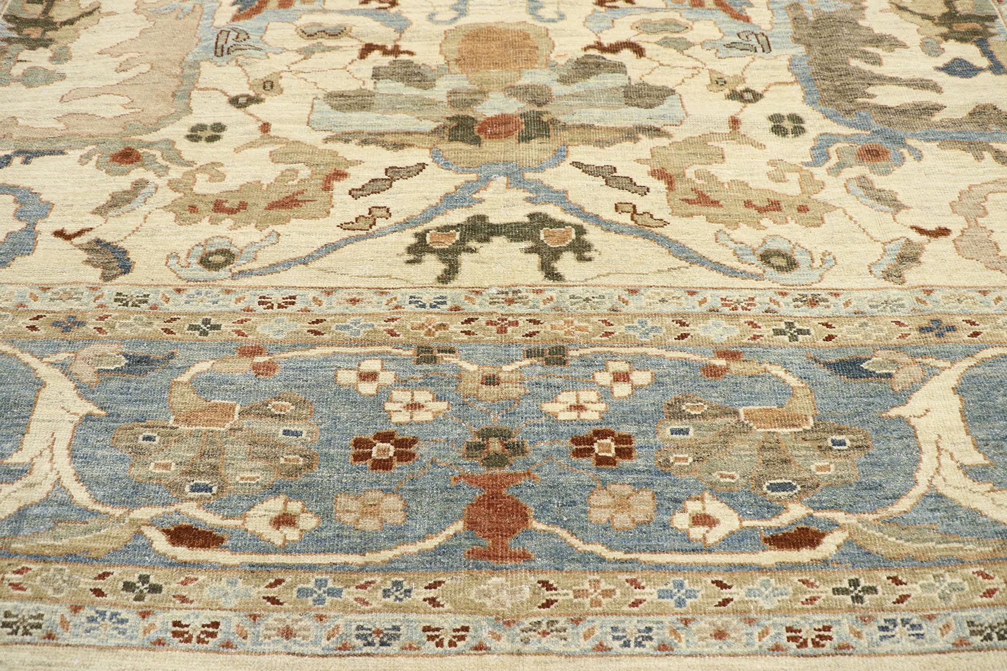 Hand-Knotted New Contemporary Persian Sultanabad Rug with Modern Transitional Style For Sale
