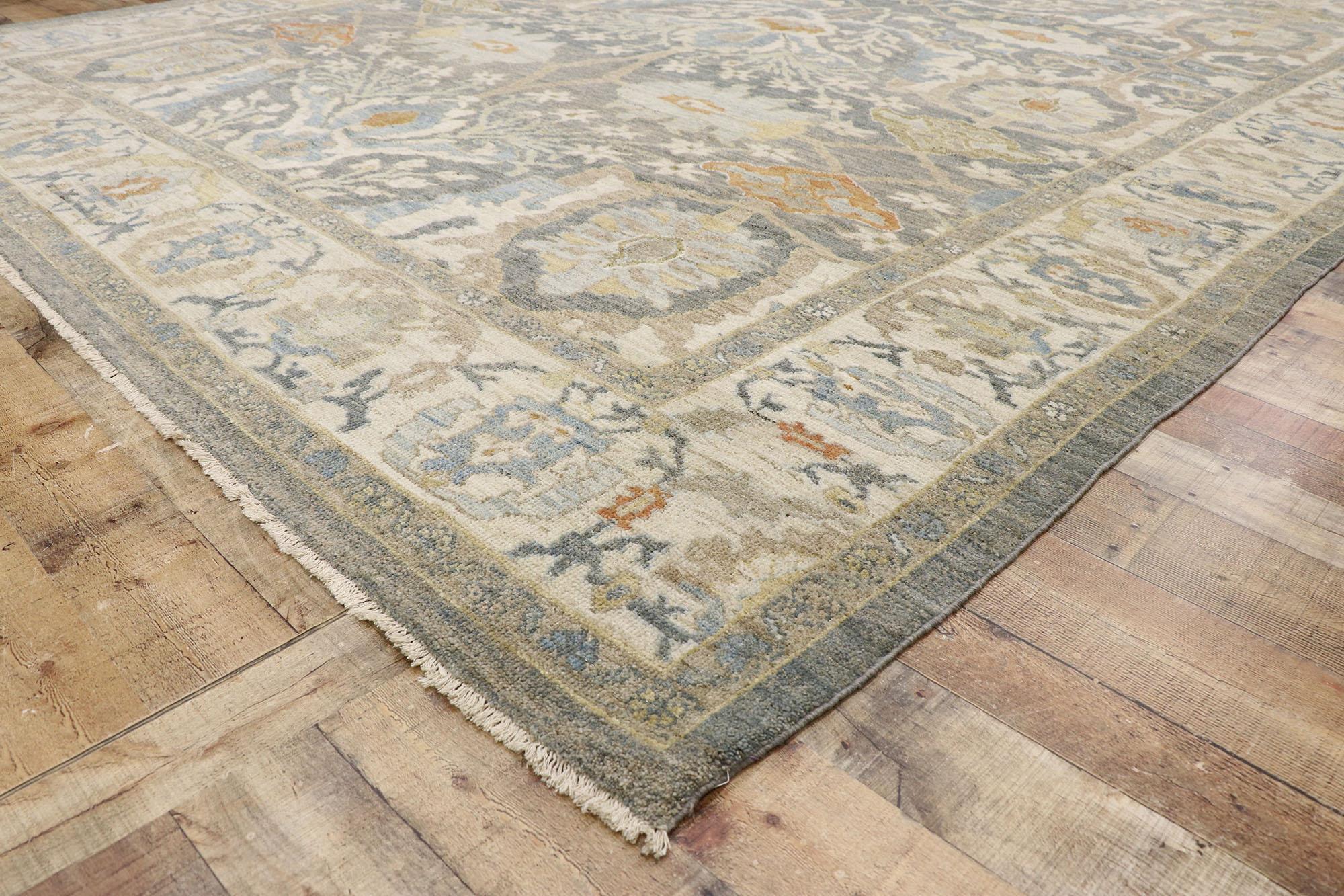 Wool New Contemporary Persian Sultanabad Rug with Modern Transitional Style