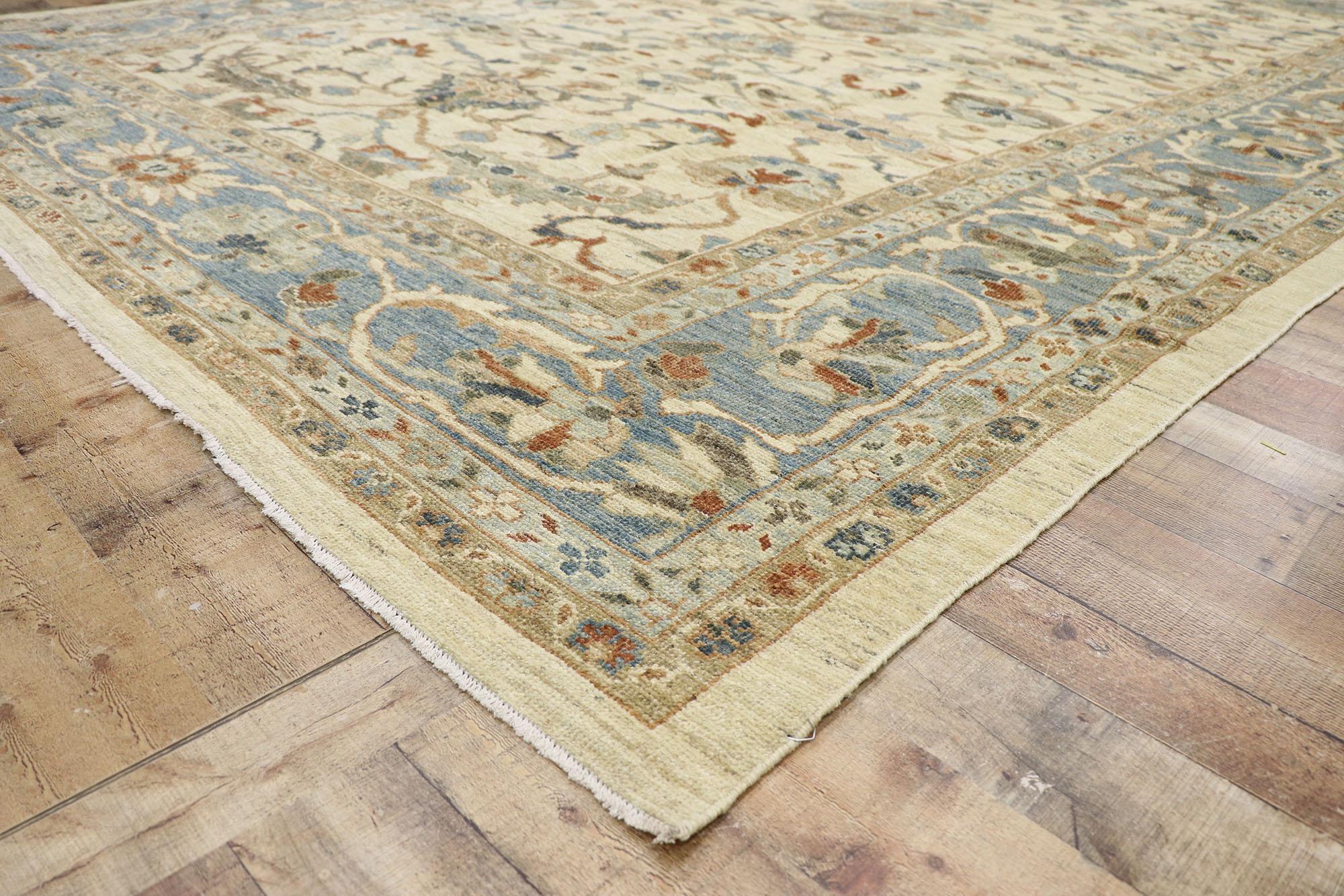 Wool New Contemporary Persian Sultanabad Rug with Modern Transitional Style For Sale
