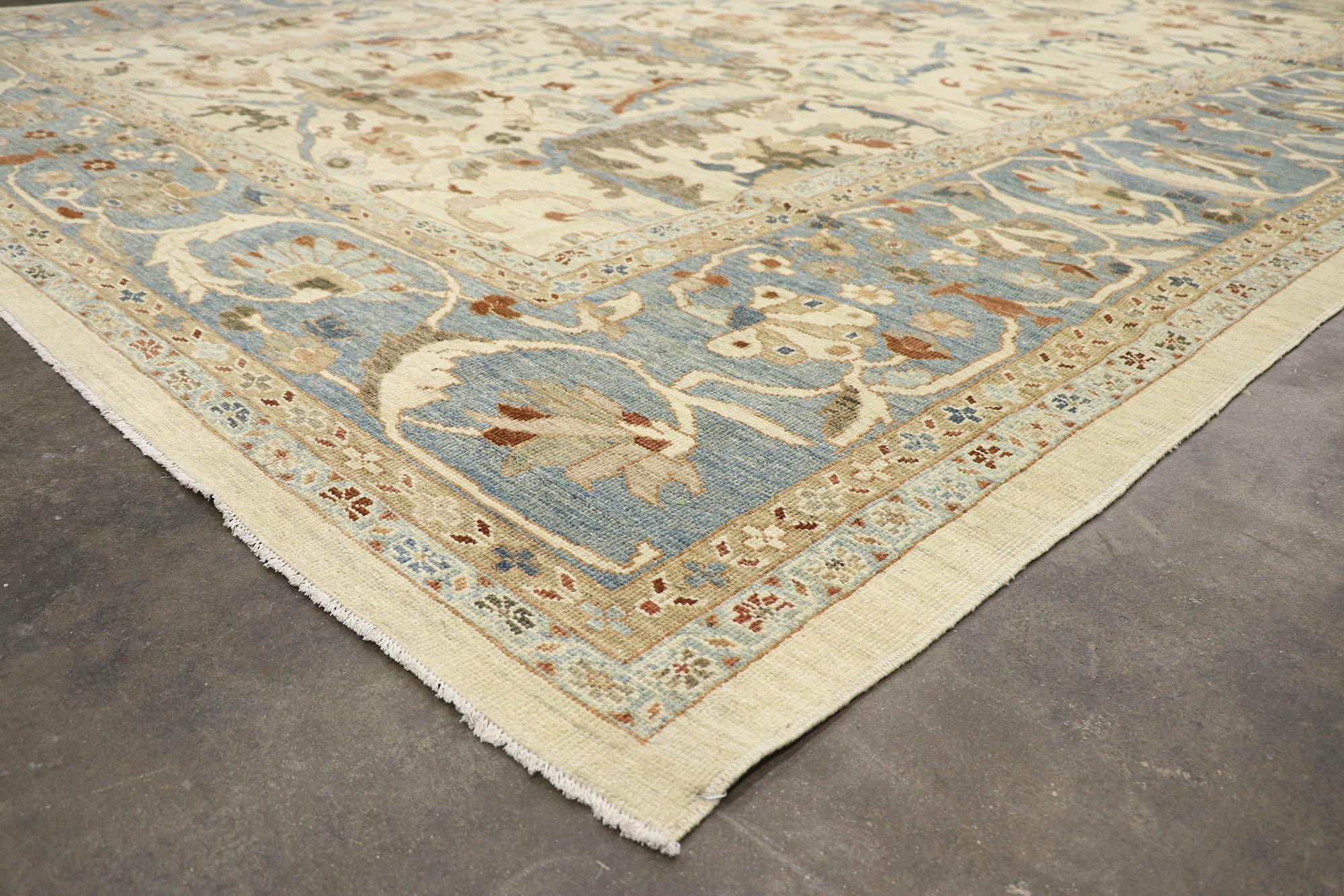 Wool New Contemporary Persian Sultanabad Rug with Modern Transitional Style For Sale